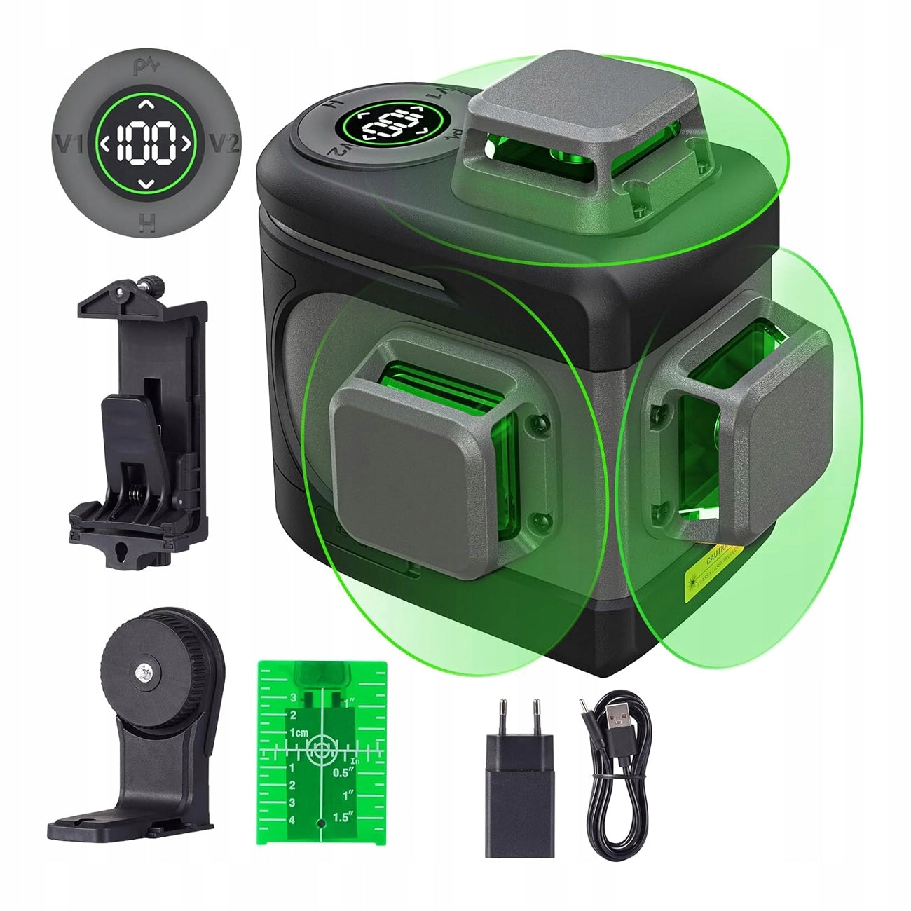 LASER LEVEL PLANE CROSS LASER 360 3D GREEN DISPLAY