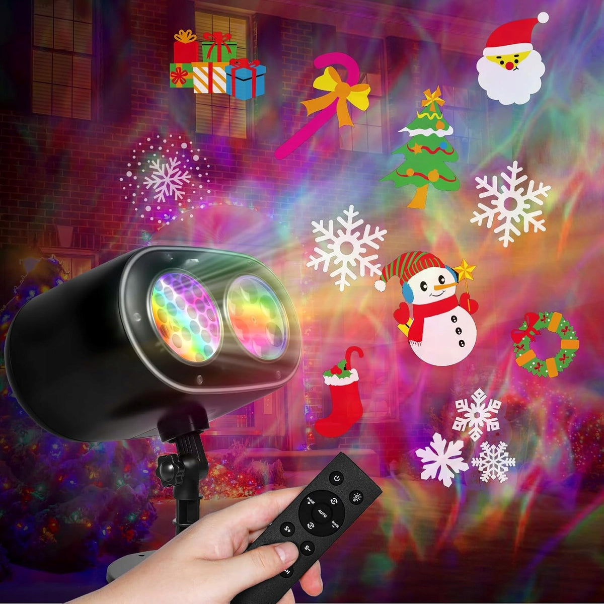 LASER PROJECTOR CHRISTMAS HD IP54 12 CARDS PROJECTOR FOR HOME REMOTE TIMER