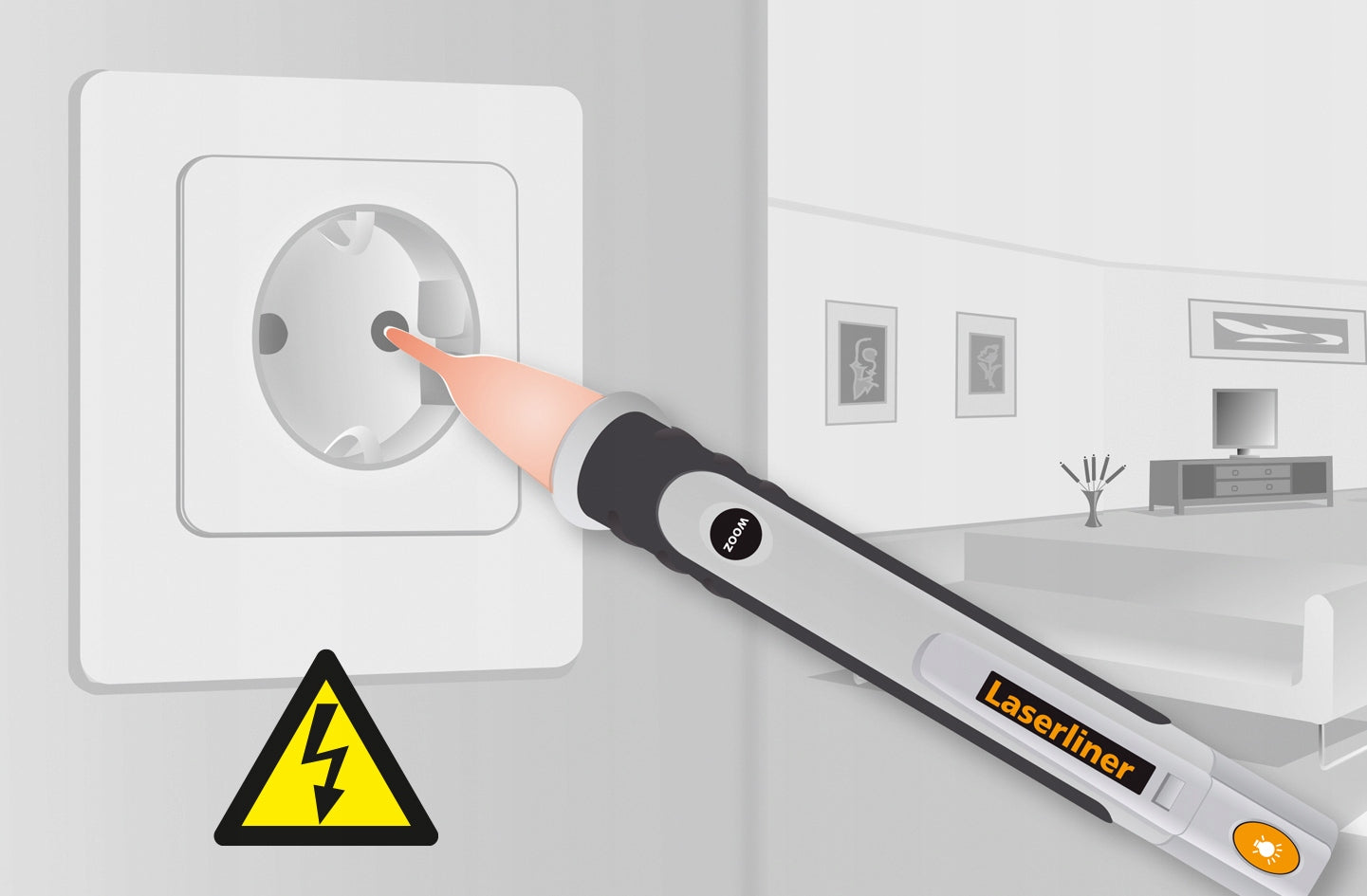 LASERLINER NON-CONTACT VOLTAGE PROBE 24-1000 WIRE DETECTOR Product weight with unit packaging 0.49 kg