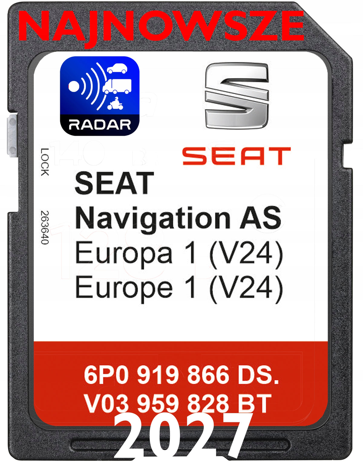 LATEST MAPS EUROPE 2027 V24 SD card FOR SEAT NAVI SYSTEM GEN2 MIB2 6P0