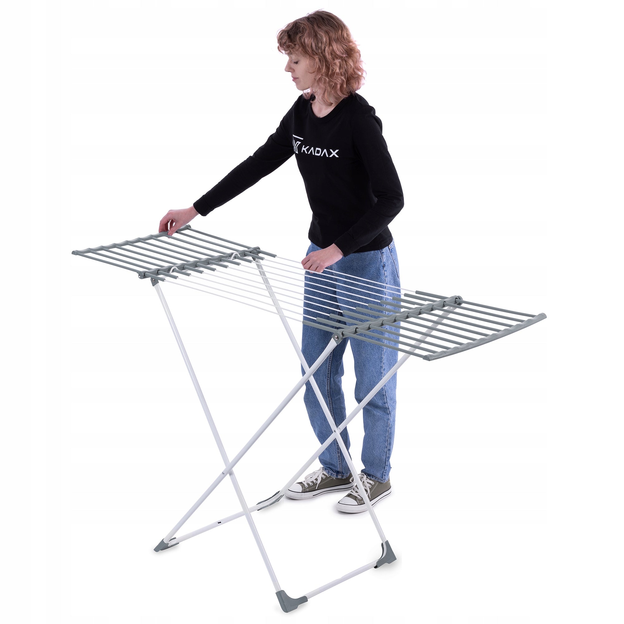 LAUNDRY DRYER 17m CLOTHES TELESCOPIC UNDERWEAR EXTENDABLE STANDING LARGE Total height 90 cm