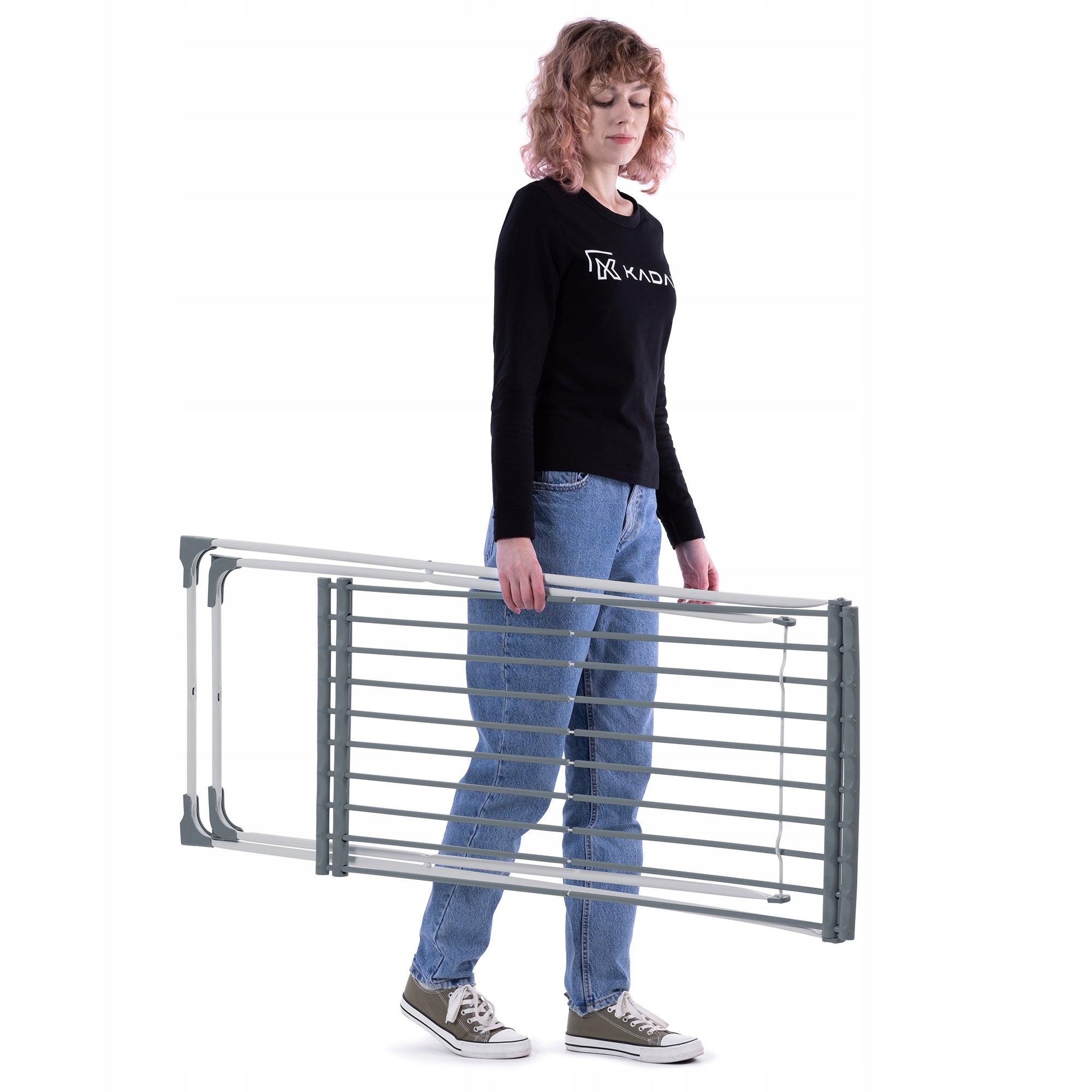 LAUNDRY DRYER 17m CLOTHES TELESCOPIC UNDERWEAR EXTENDABLE STANDING LARGE Unfolded width 155 cm