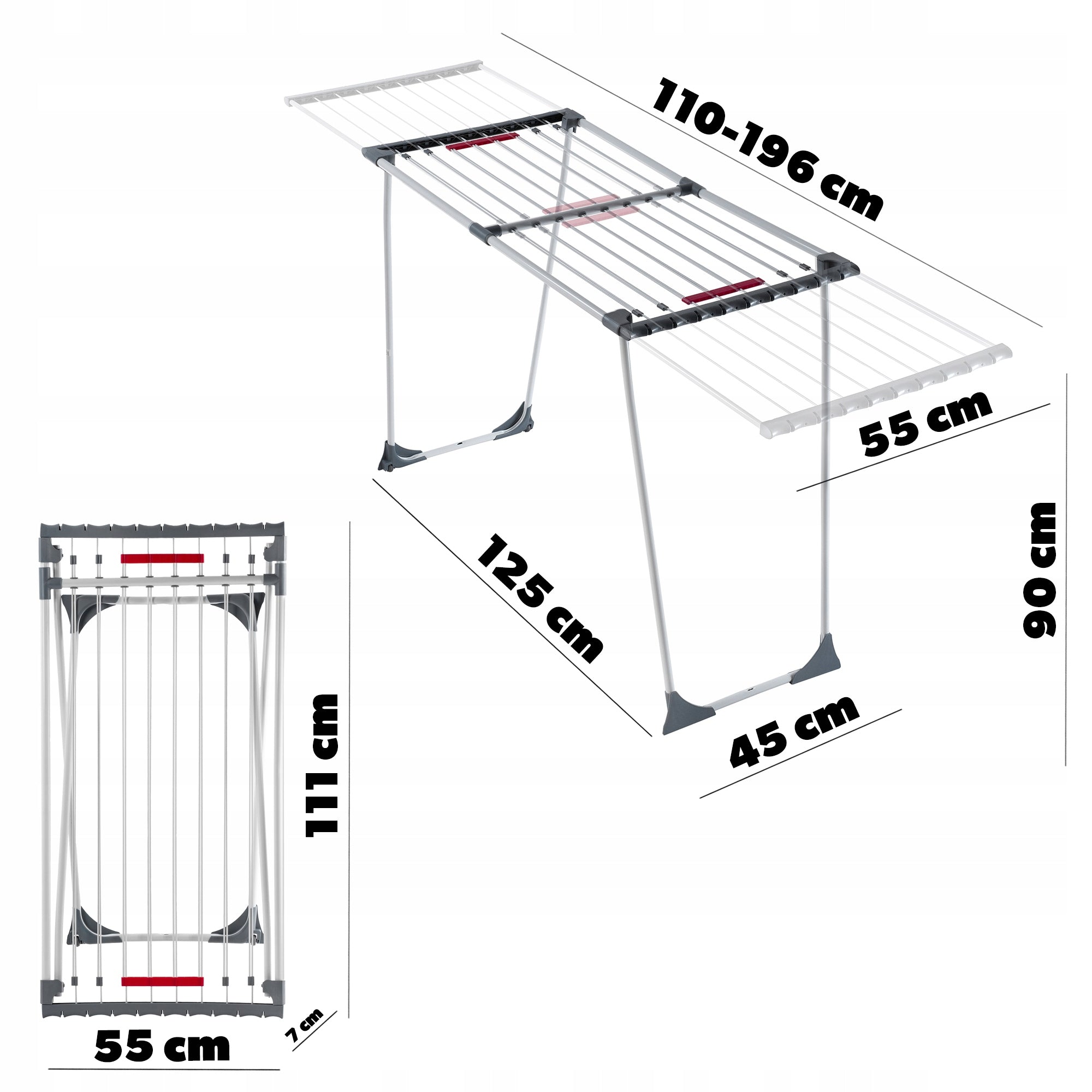 LAUNDRY DRYER 20m CLOTHES UNDERWEAR STANDING LARGE XXL STRONG STEEL Manufacturer code K6581