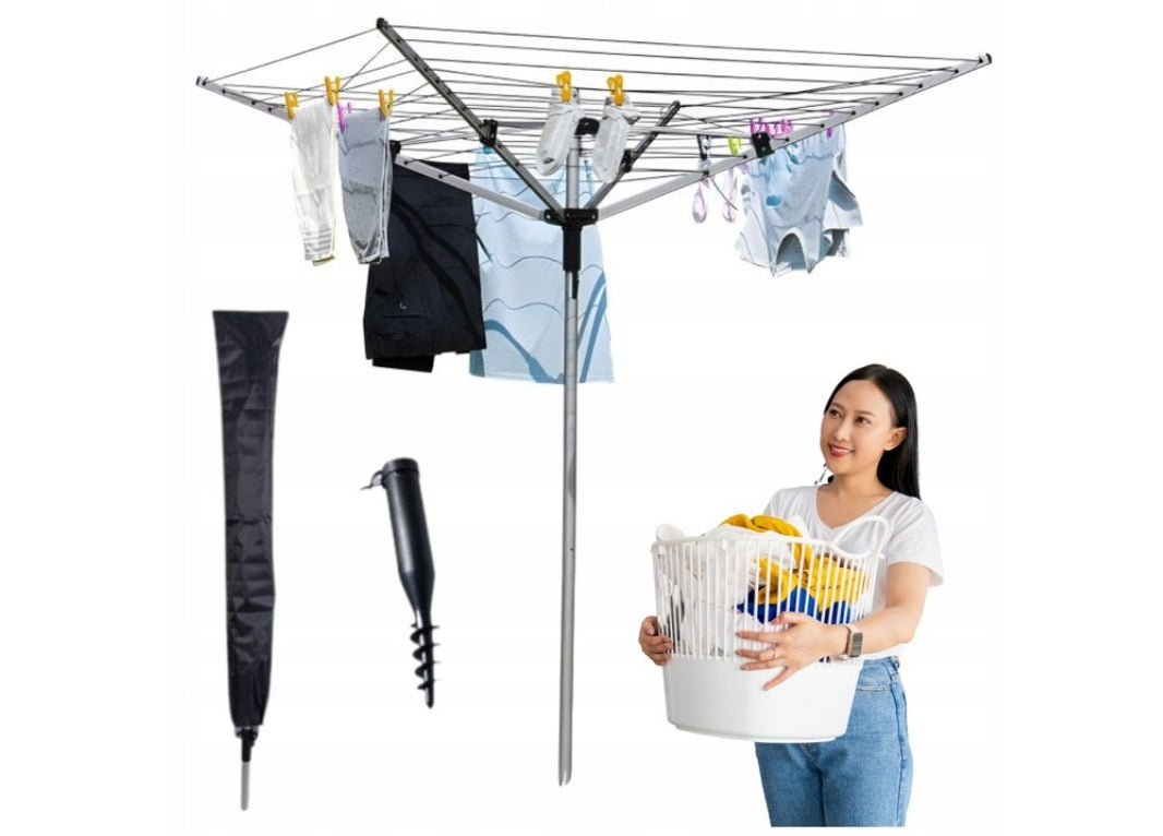 LAUNDRY DRYER GARDEN ROTARY STRONG XXL LARGE 50 m + ANCHOR