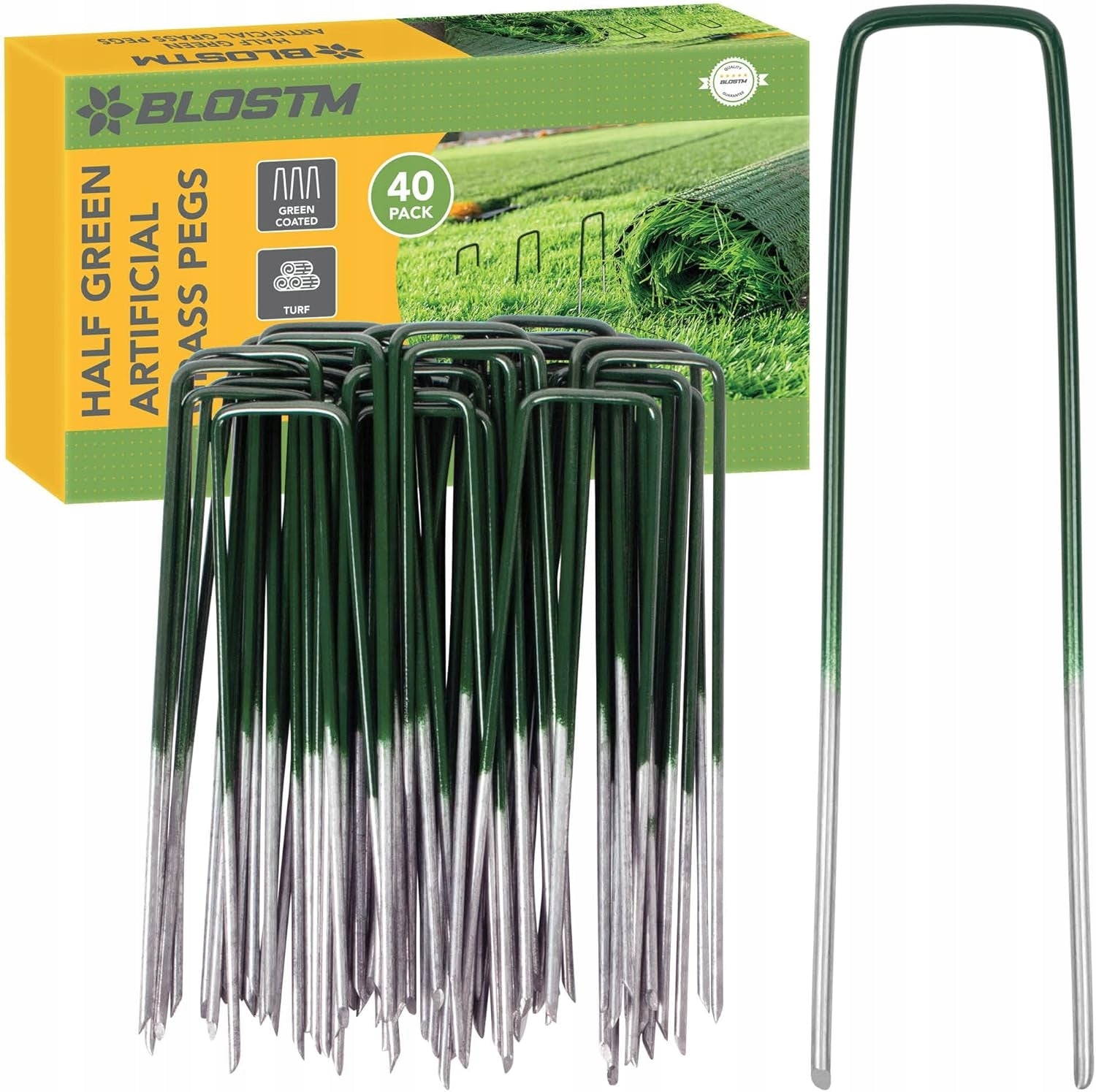 LAWN ARTIFICIAL GRASS PINS ANCHORS 40x AGROTEXTILE FASTENING STAPLES