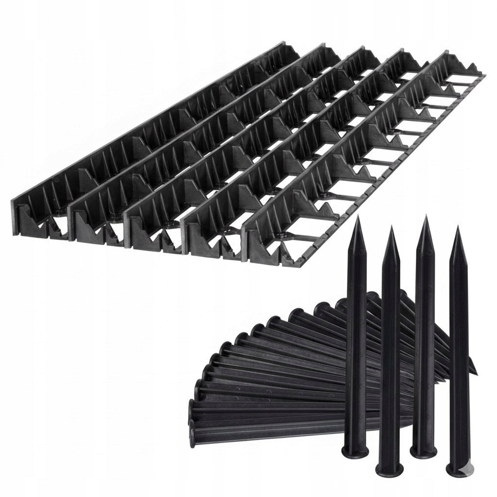 LAWN EDGING PLASTIC PVC BORDER H 45 12M + 60 ANCHORS Length 1200 cm