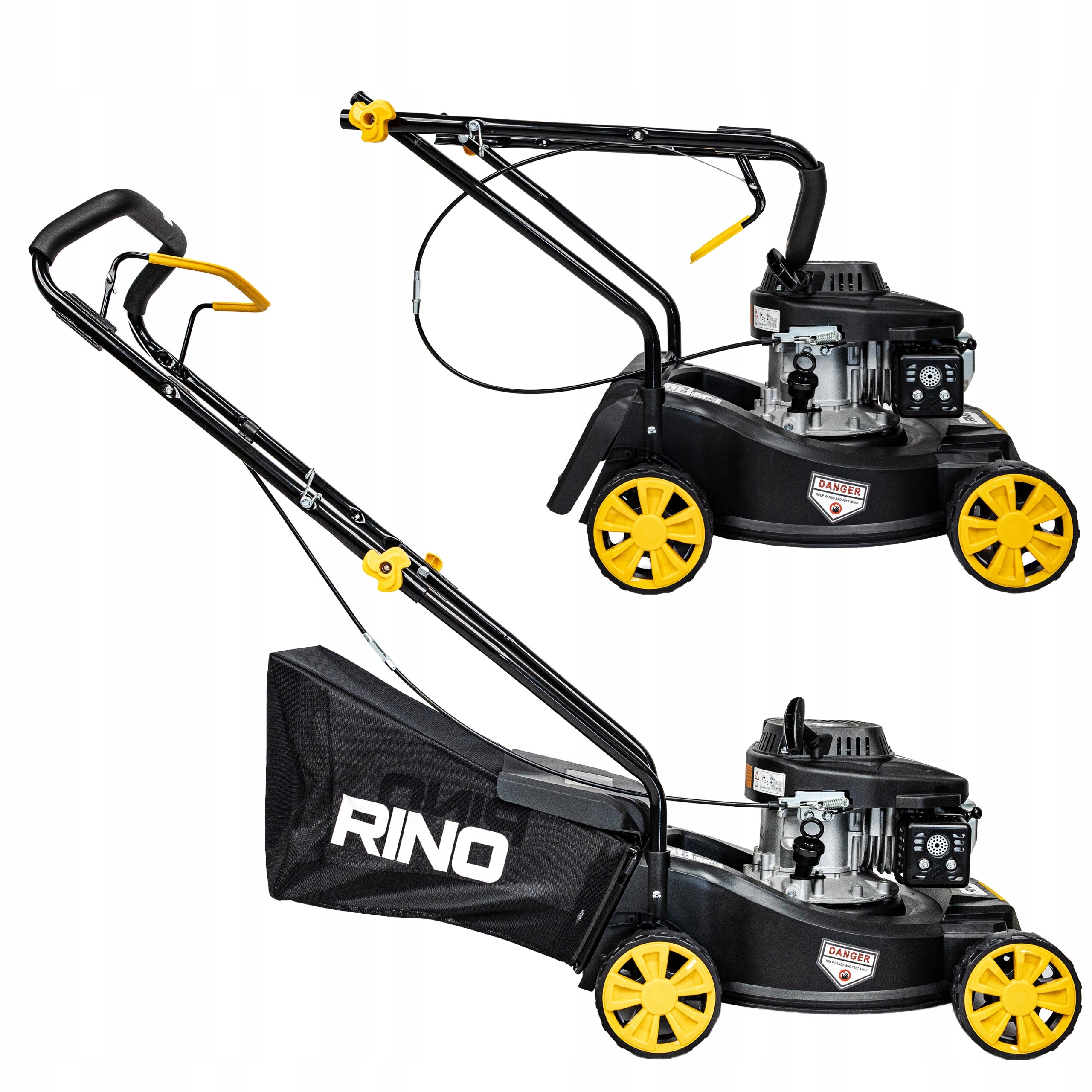 LAWN MOWER DIESEL ENGINE OHV 125 CM 3 KM BASKET 45L 30/45/65MM RINO Brand Rino