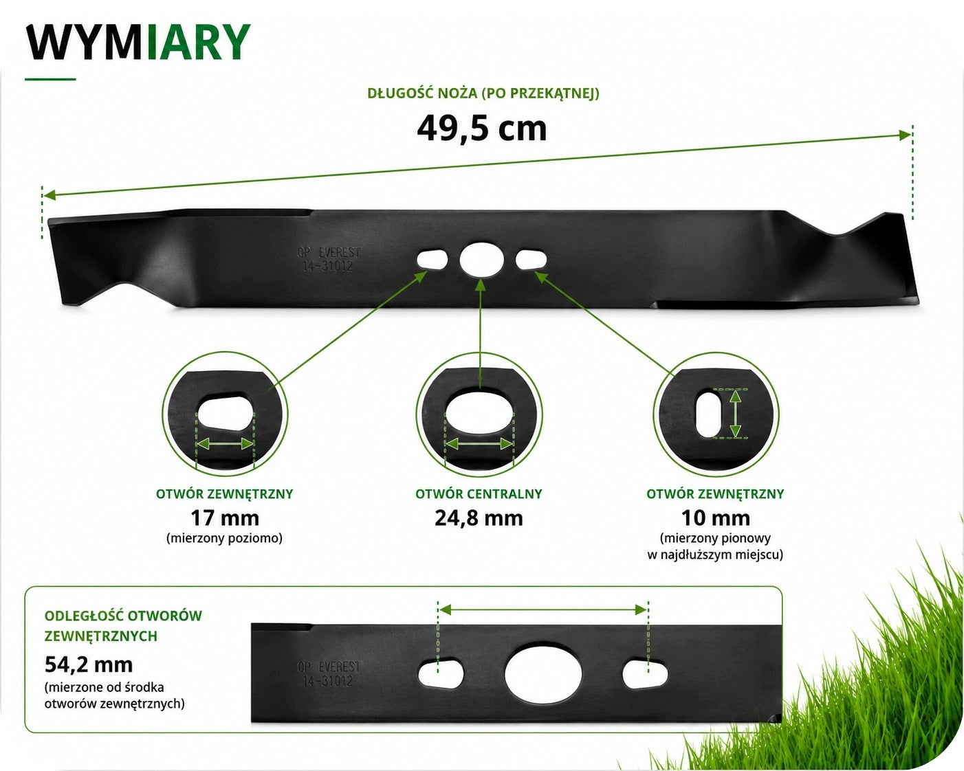LAWN MOWER KNIFE NAC LP50 LS50 S511 NAC 475 575 675-575 50 CM RYOBI RLM52 Packaging status original