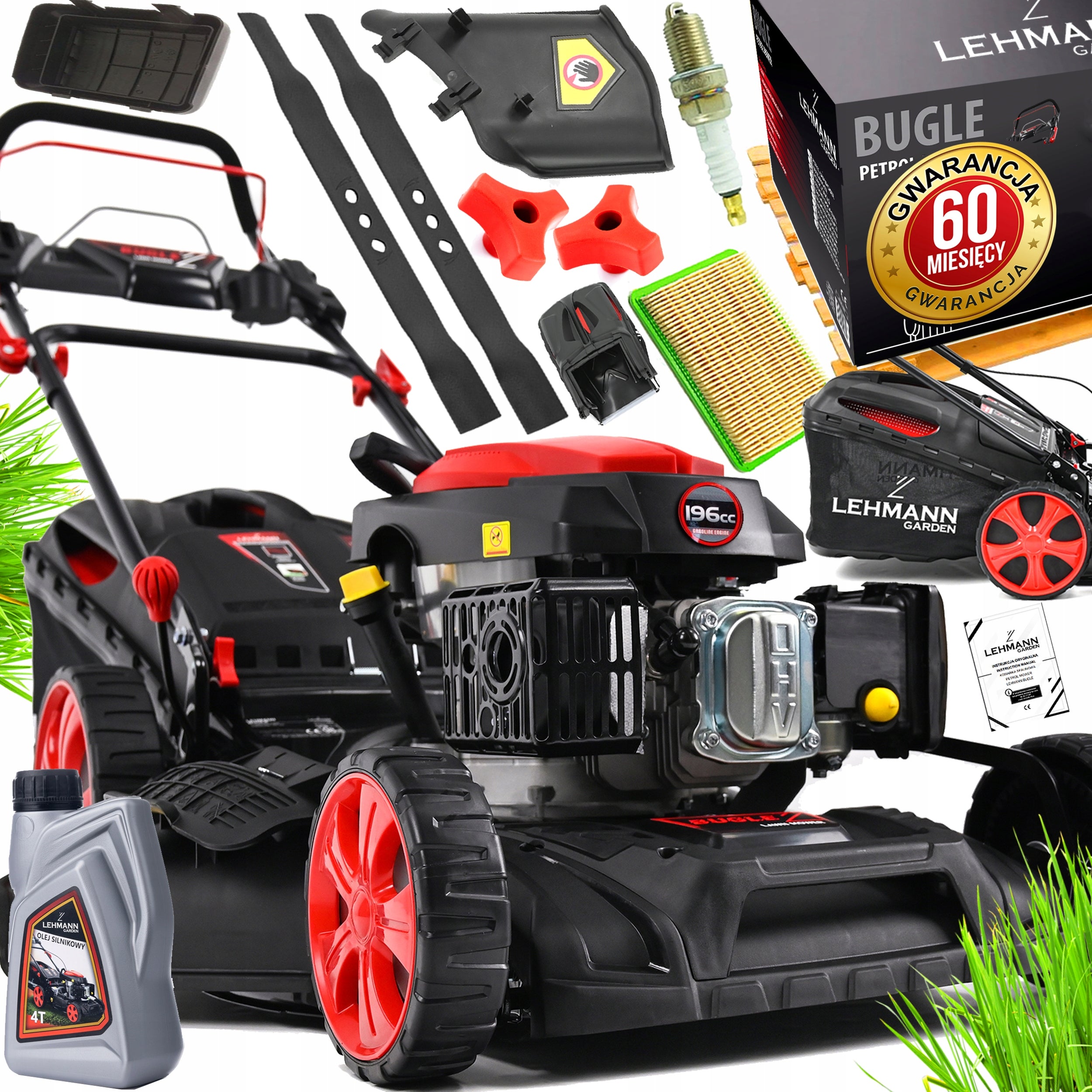 LAWN MOWER LEHMANN DRIVE MULCHING STRONG 51CM 60L +OIL