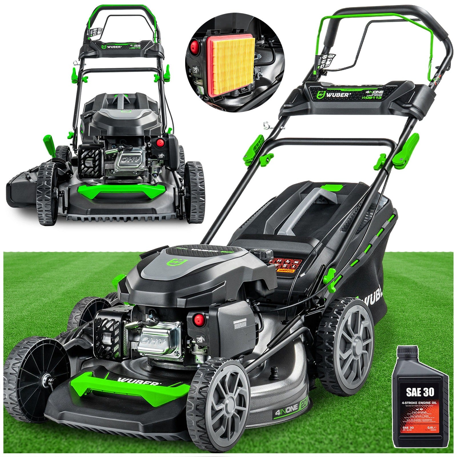 LAWN MOWER WITH DRIVE HEIGHT ADJUSTMENT 51CM WUBER