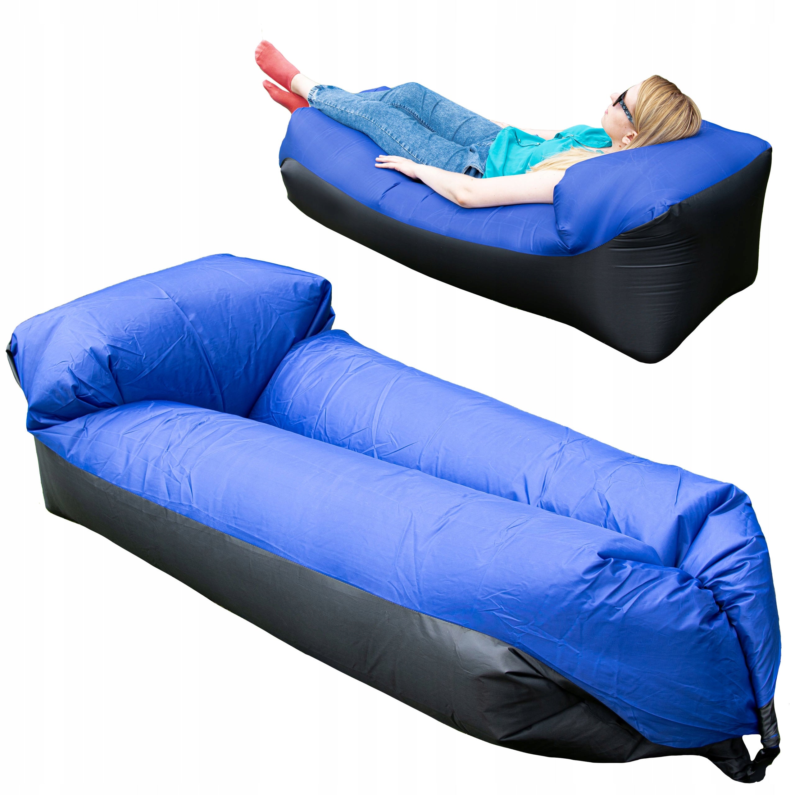 LAZY BAG Air Sofa InFLATABLE Sun Lounger Mattress Beach Chair With Headrest