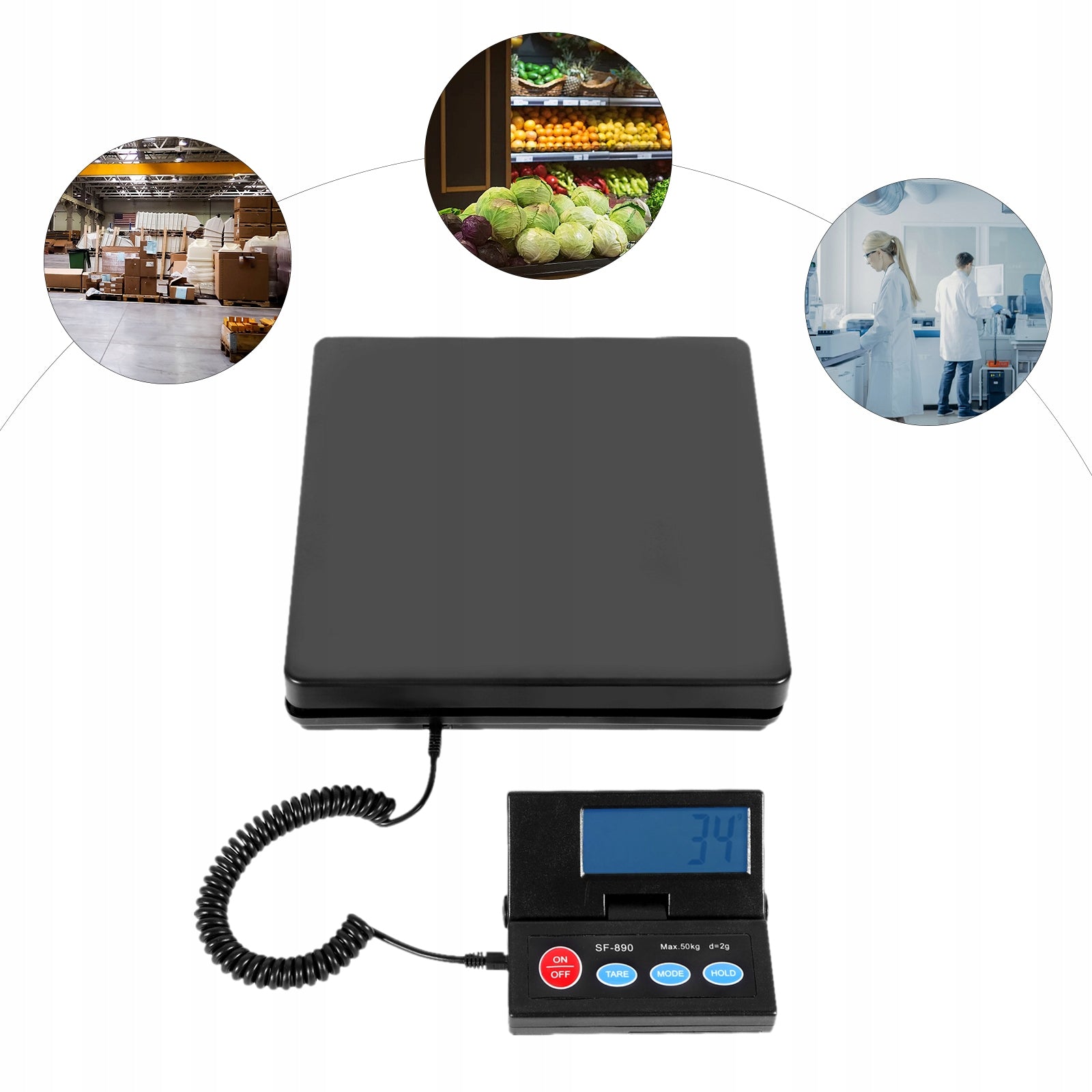 LCD DIGITAL SHIPPING SCALE FOR FACTORY WORKSHOP&PHARMACY WEIGHING Packaging status original