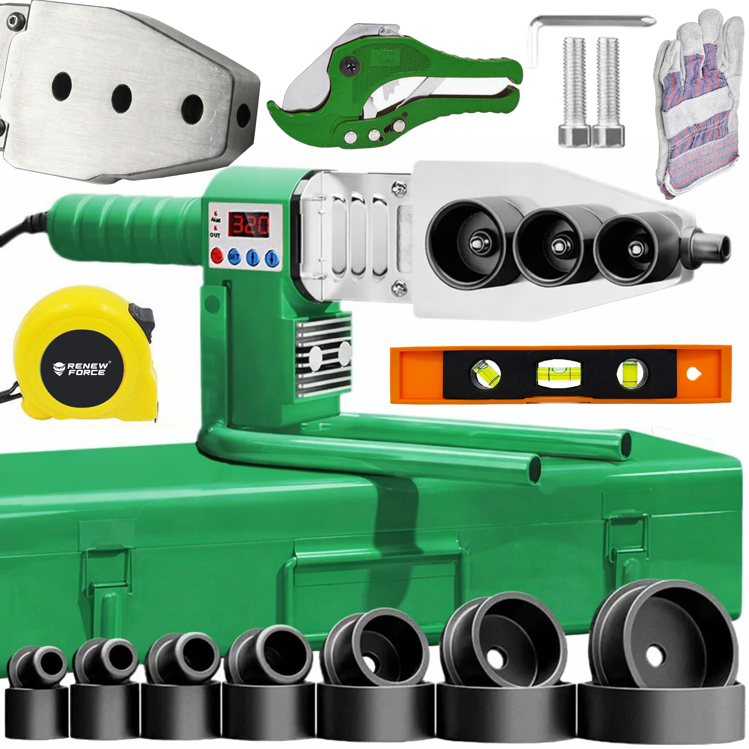 LCD PIPE WELDING MACHINE PP PVC DIES 16-63mm 2800W POLYFUSION DISPLAY