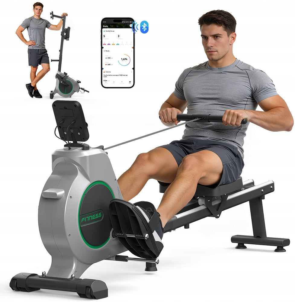 LCD ROWING MACHINE HOME MAGNETIC ERGONOMETER 16 positions app Bold KZYNTH