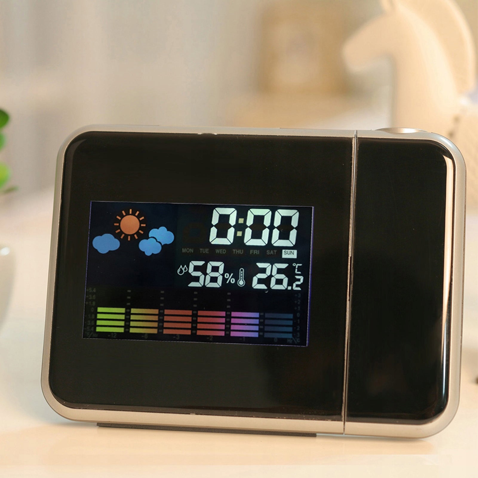 LCD WEATHER STATION WITH PROJECTOR CLOCK ALARM CLOCK USB Manufacturer code JY20413-01