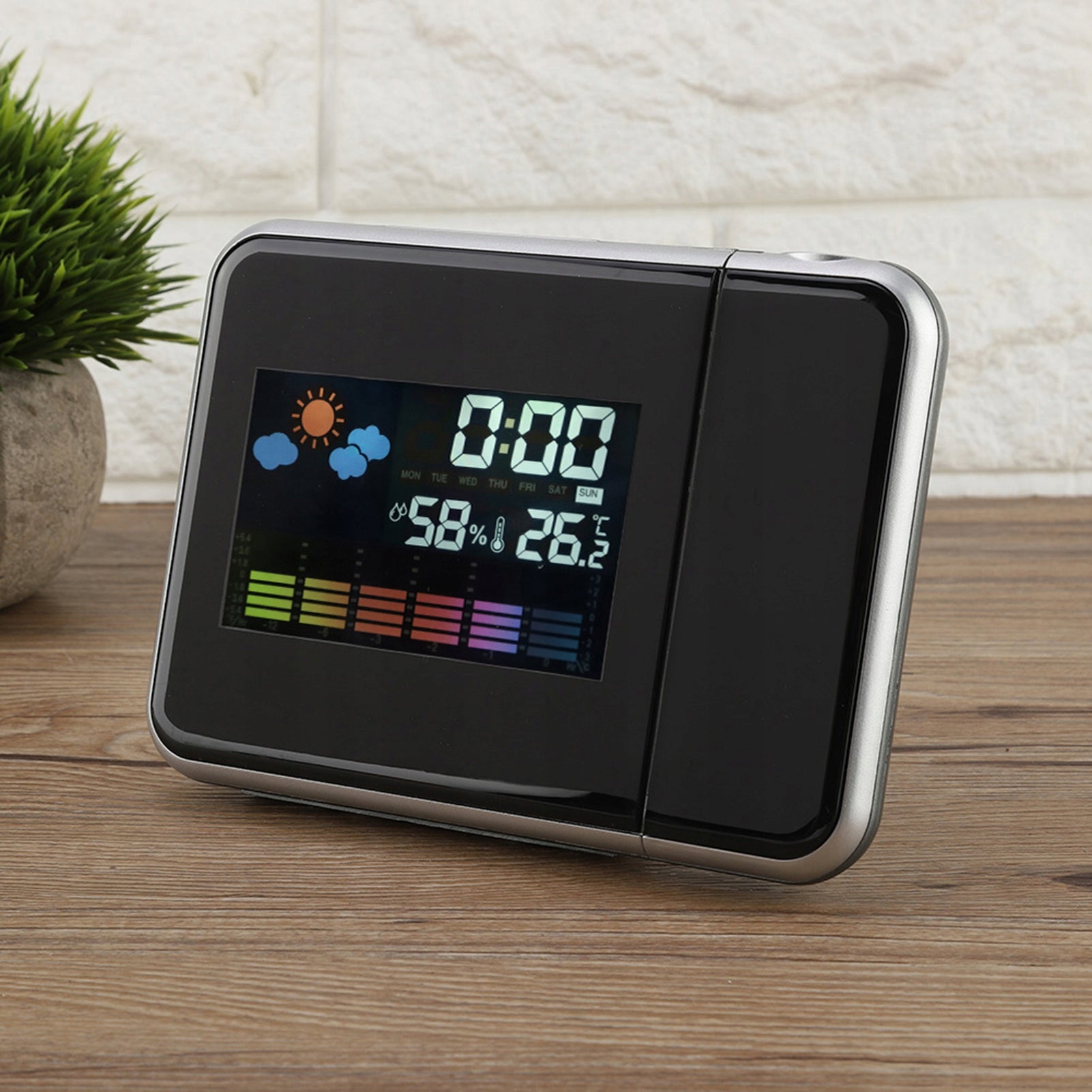 LCD WEATHER STATION WITH PROJECTOR CLOCK ALARM CLOCK USB Packaging status original