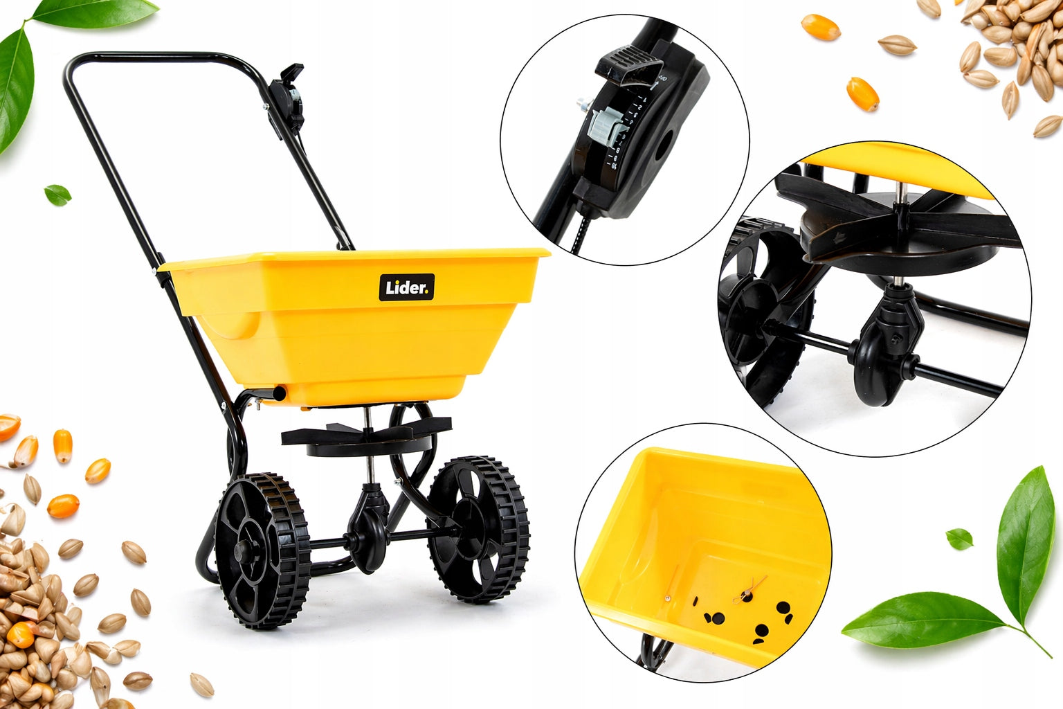 LEADER MANUAL SEED DRILL GRASS SEED FERTILIZER SPREADER SALT 14L HS6014