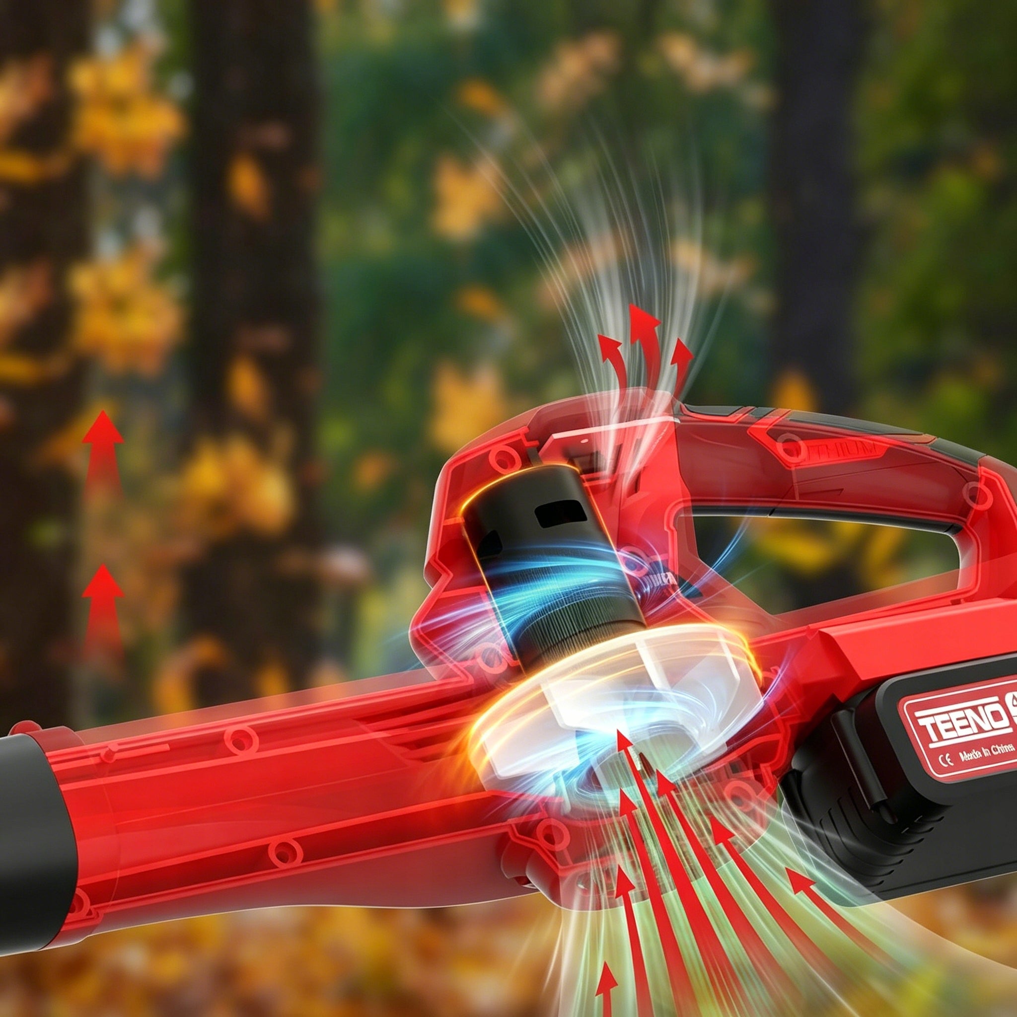 LEAF BLOWER CORDLESS BATTERY 6-SPEED FOR LAWN DRYING 21V 2 BATTERIES 4.0AH Power supply rechargeable battery