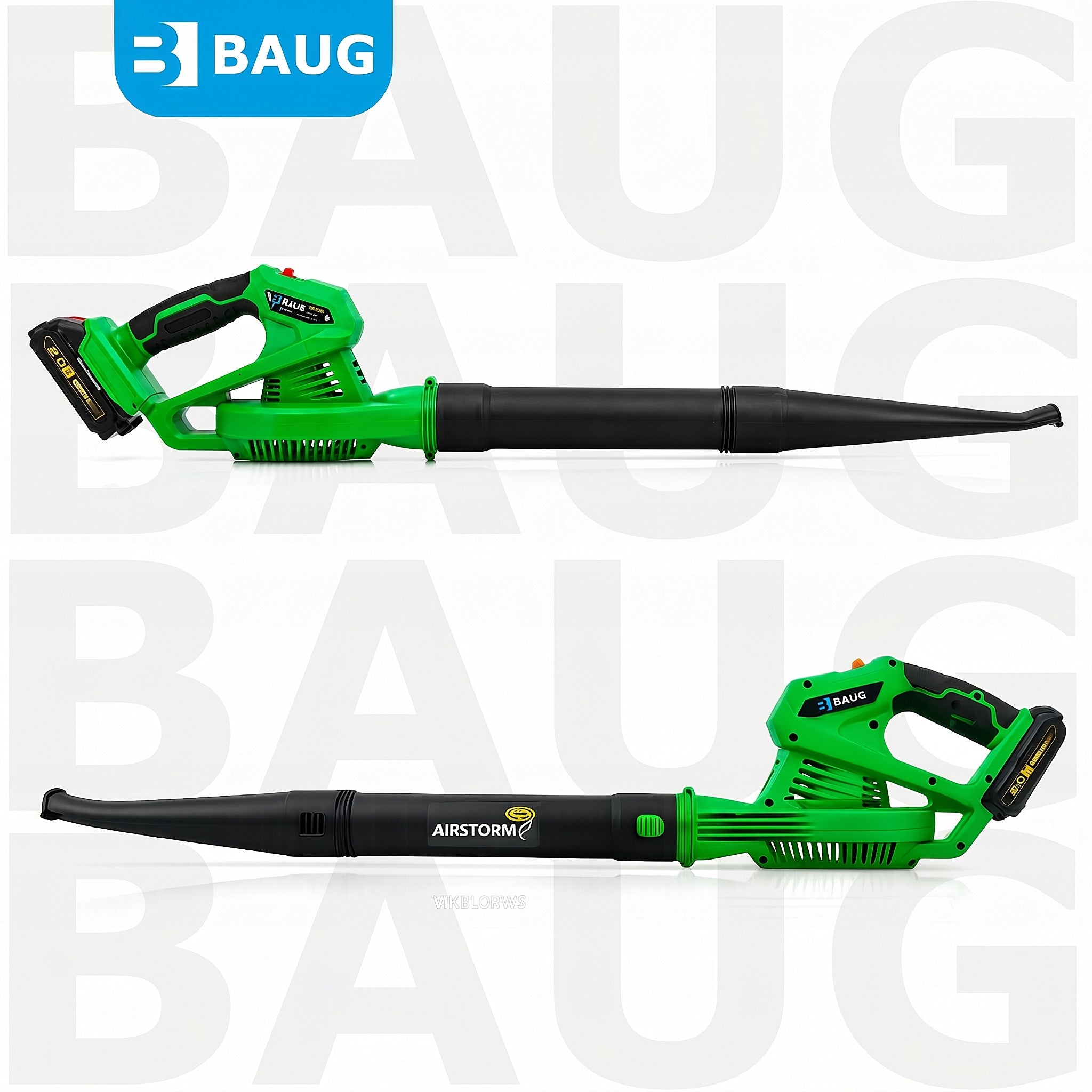 LEAF BLOWER CORDLESS GARDEN WIRELESS FOR SNOW 2x AKU 2AH Brand Baug