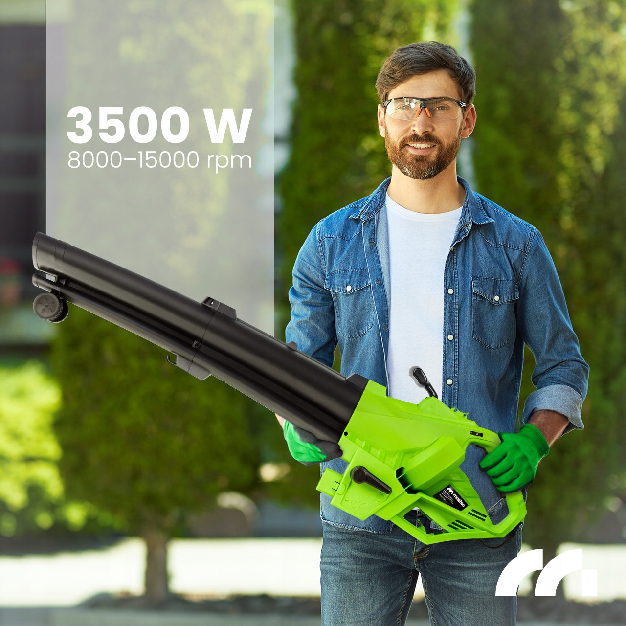 LEAF BLOWER ELECTRIC GARDEN VACUUM CLEANER SHREDDER 3500W 270km/h Packaging status original