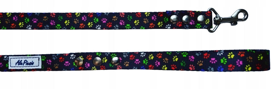 LEASH FOR SMALL DOG COLORFUL PAWS SMALL CARABINER RIVETED 1.5M THICK Manufacturer code 15NITKOLŁAPMAŁY