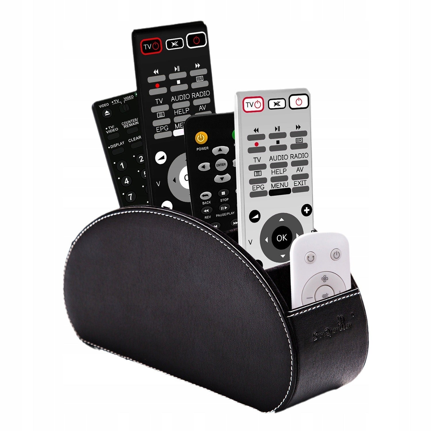 LEATHER DESK ORGANIZER FOR REMOTE CONTROL DRESSING TABLE COSMETICS SUPPLIES