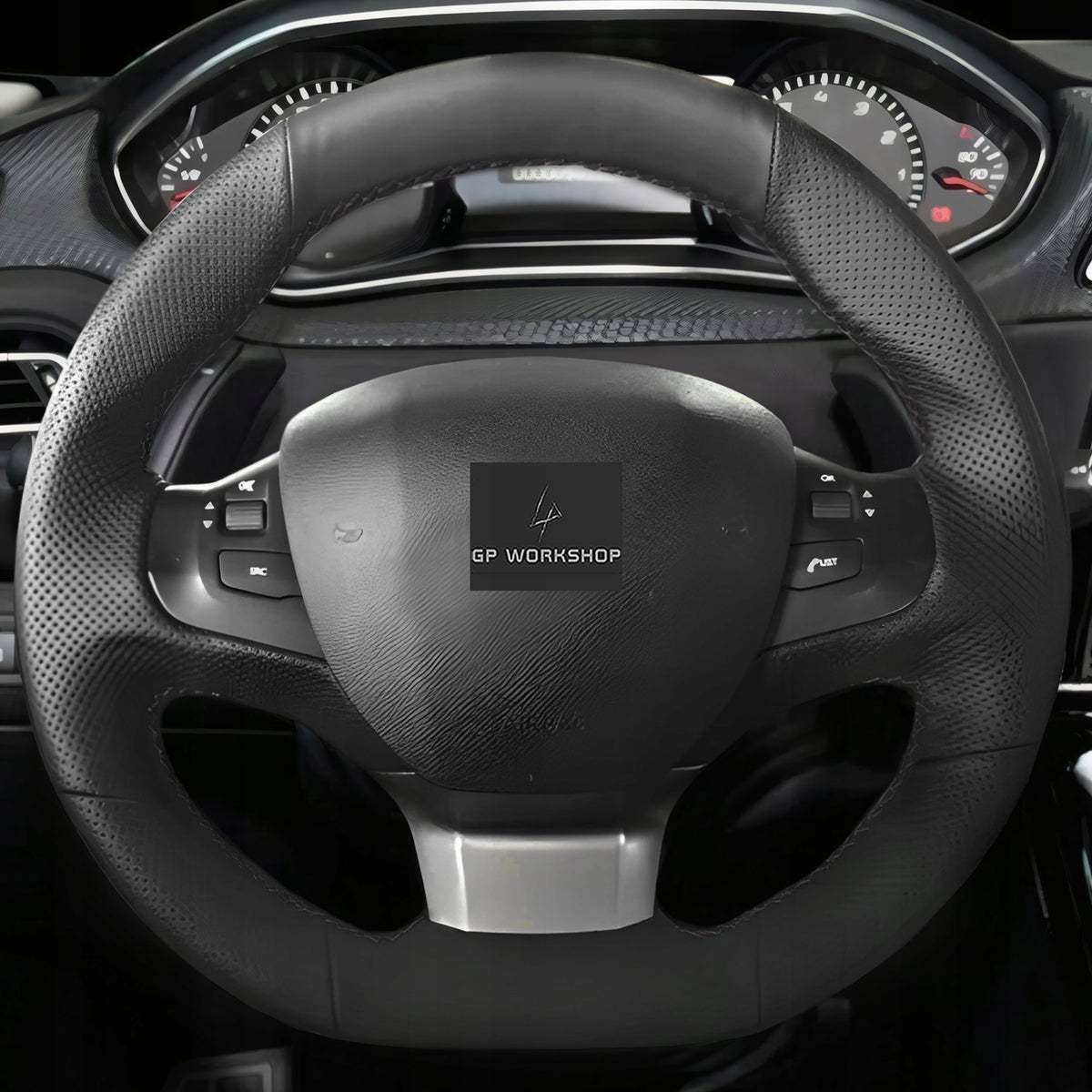 LEATHER STEERING WHEEL COVER FOR PEUGEOT 308 2014-2020 Manufacturer GPworkshop