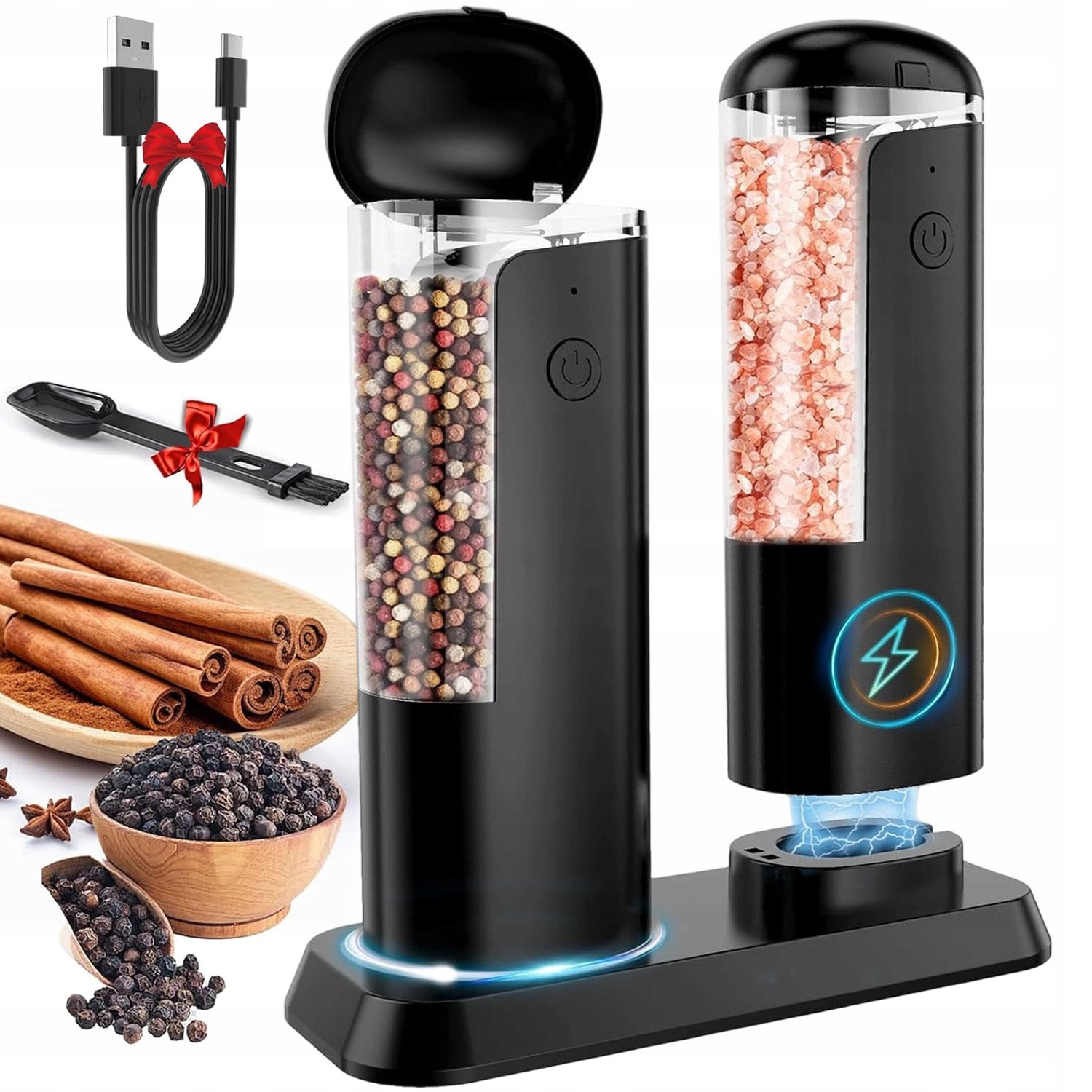 LECTRIC SALT AND PEPPER GRINDER SPICES GRINDING ADJUSTMENT SET X2