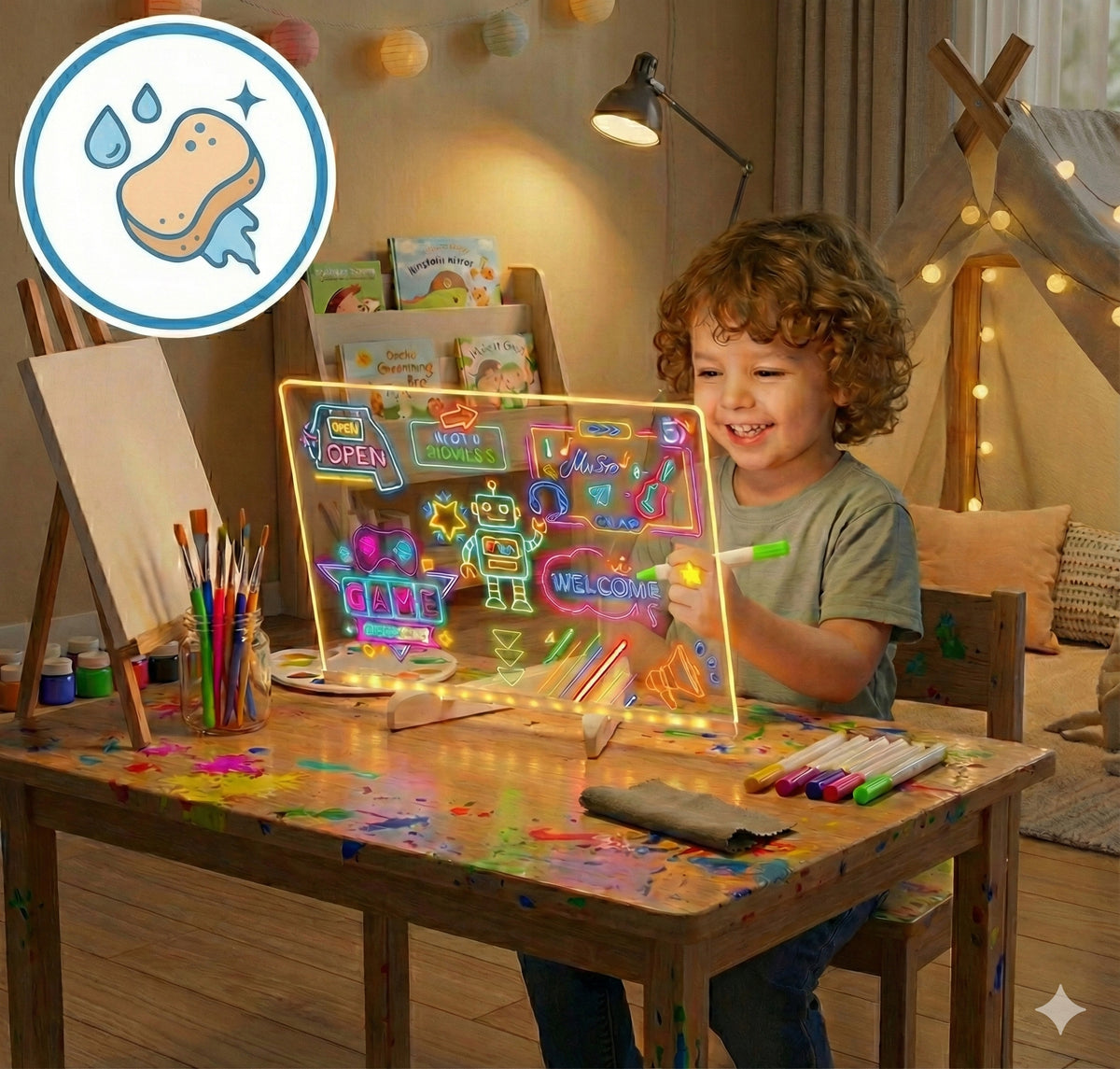 LED BOARD XXL FOR DRAWING BACKLIT EDUCATIONAL TOY + 12 TEMPLATES Manufacturer code tablica led 30x40