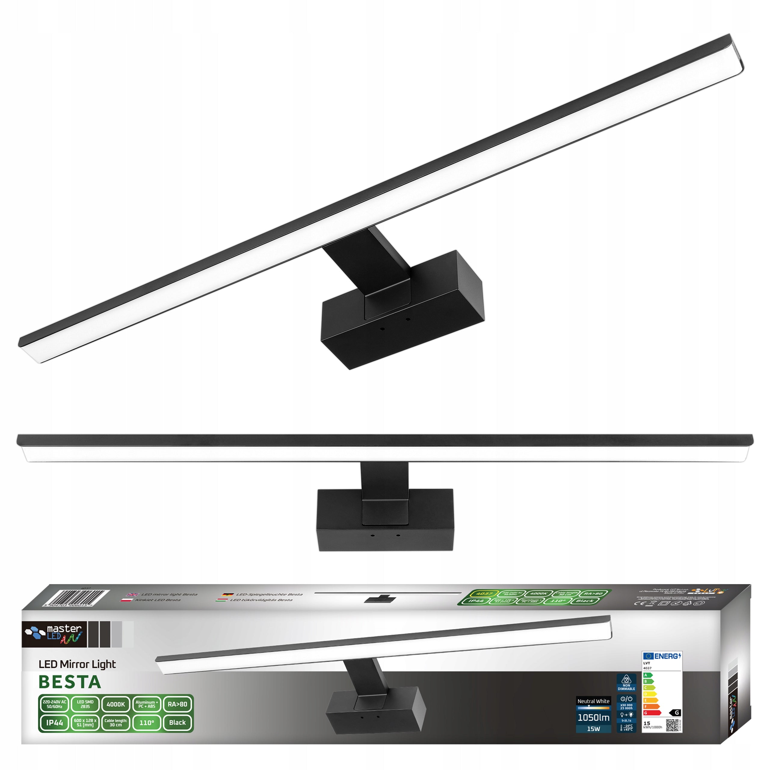 LED Bathroom Wall Lamp Over Mirror 15W 60cm