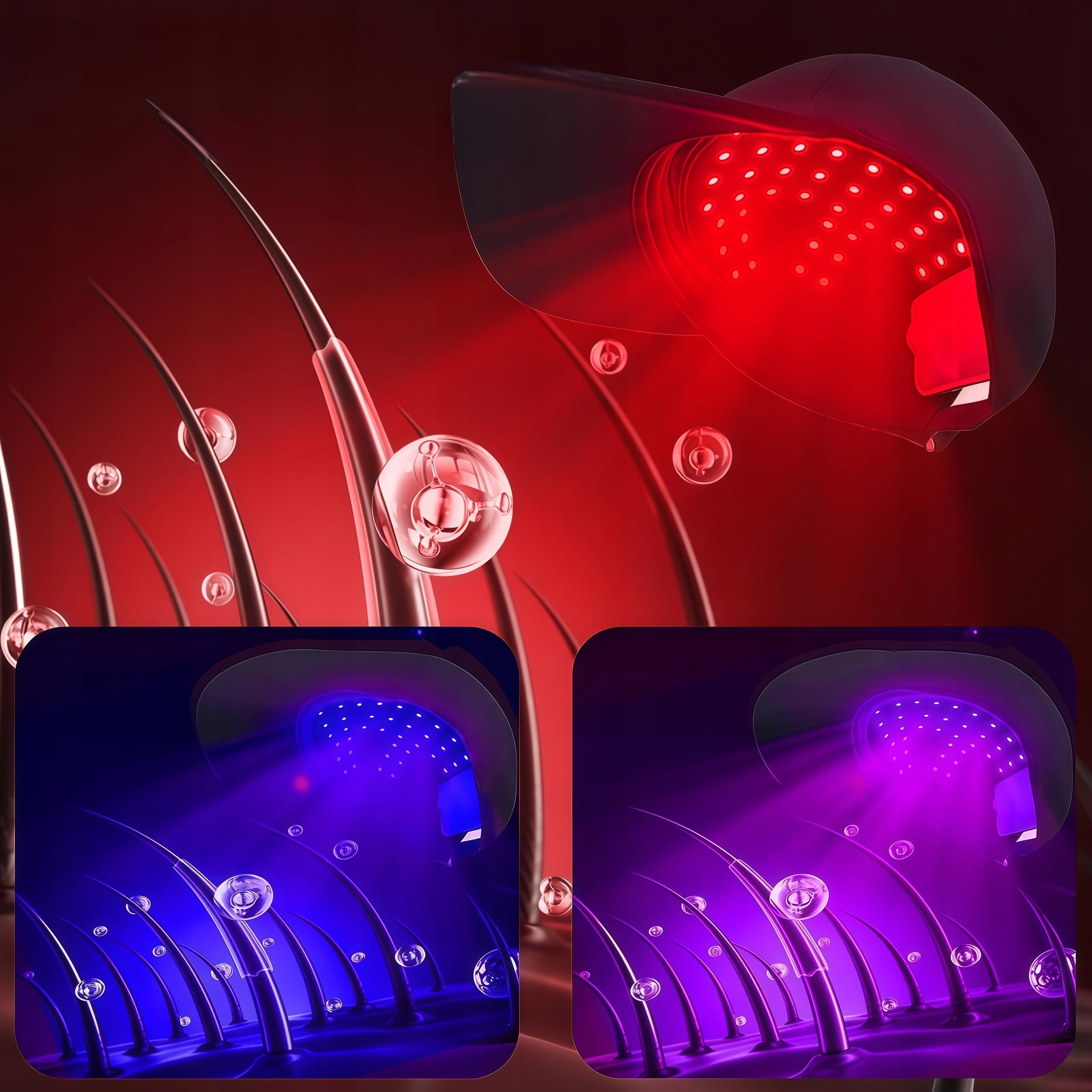 LED CAP FOR HAIR GROWTH BALDNESS VIBRATING MASSAGER HEATED 4 MODES Medical device no