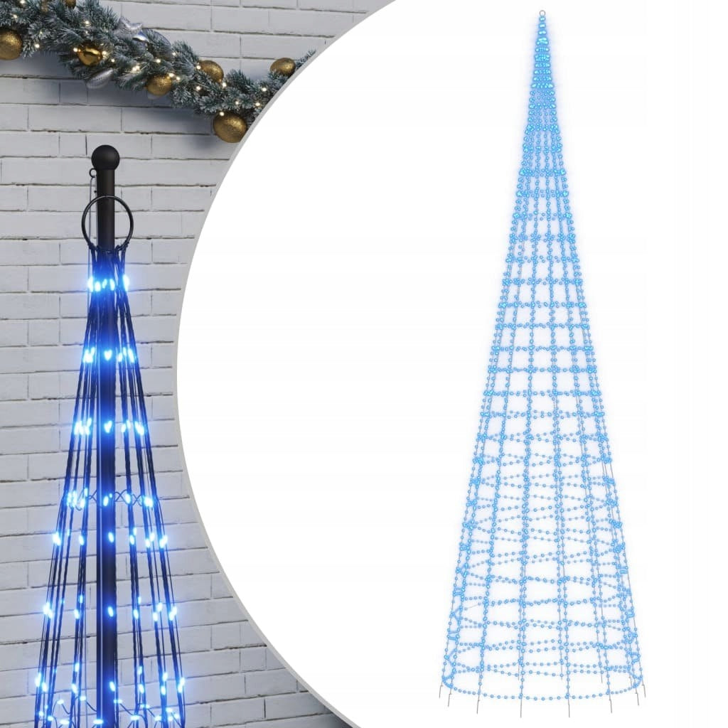 LED CHRISTMAS TREE ON MAST 3000 LEDS BLUE 800CM Packaging status original