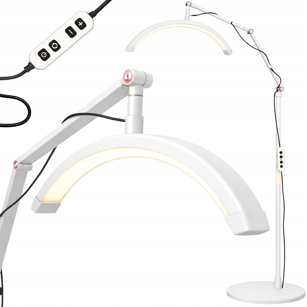 LED COSMETIC LAMP SHADOWLESS STANDING ADJUSTABLE WHITE CRESCENT Manufacturer code Lampa LED stojąca biała OVEE