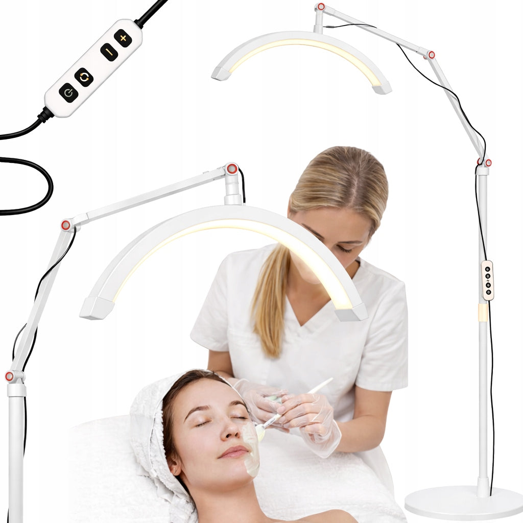 LED COSMETIC LAMP SHADOWLESS STANDING ADJUSTABLE WHITE CRESCENT