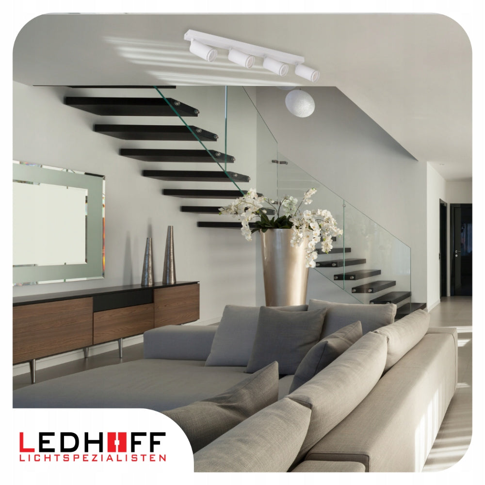 LED Ceiling Lamp White Bulb Fixture 4x GU10 SPOT Wall Lamp for Room Manufacturer code LUMIO-104-W-SR