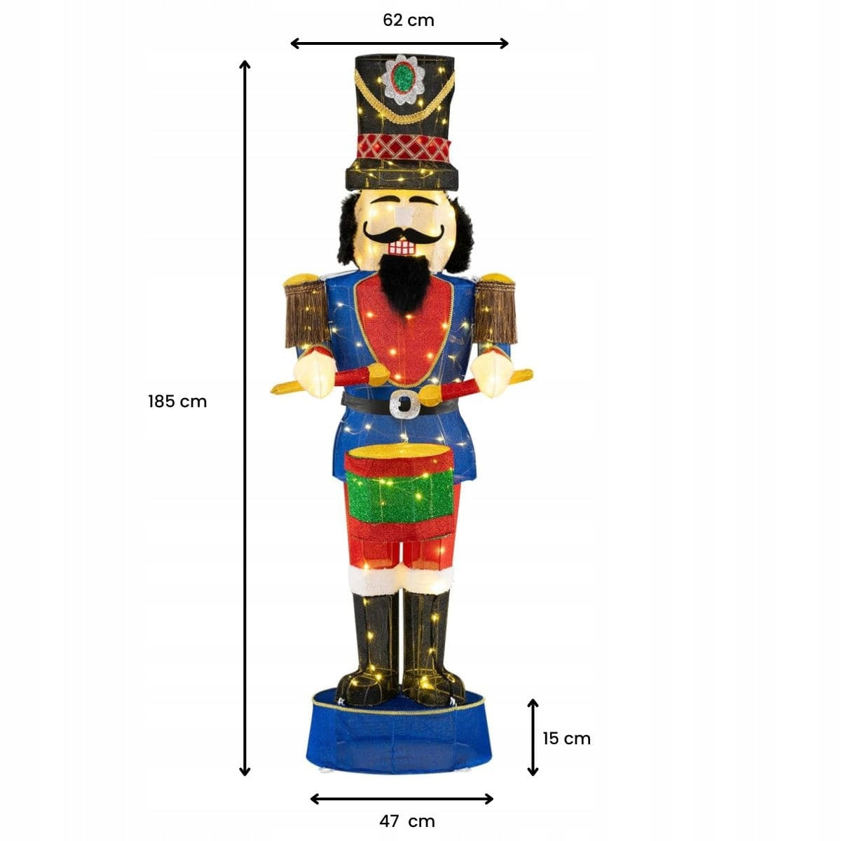 LED Christmas Decorations Nutcracker with Drums Brand Costway