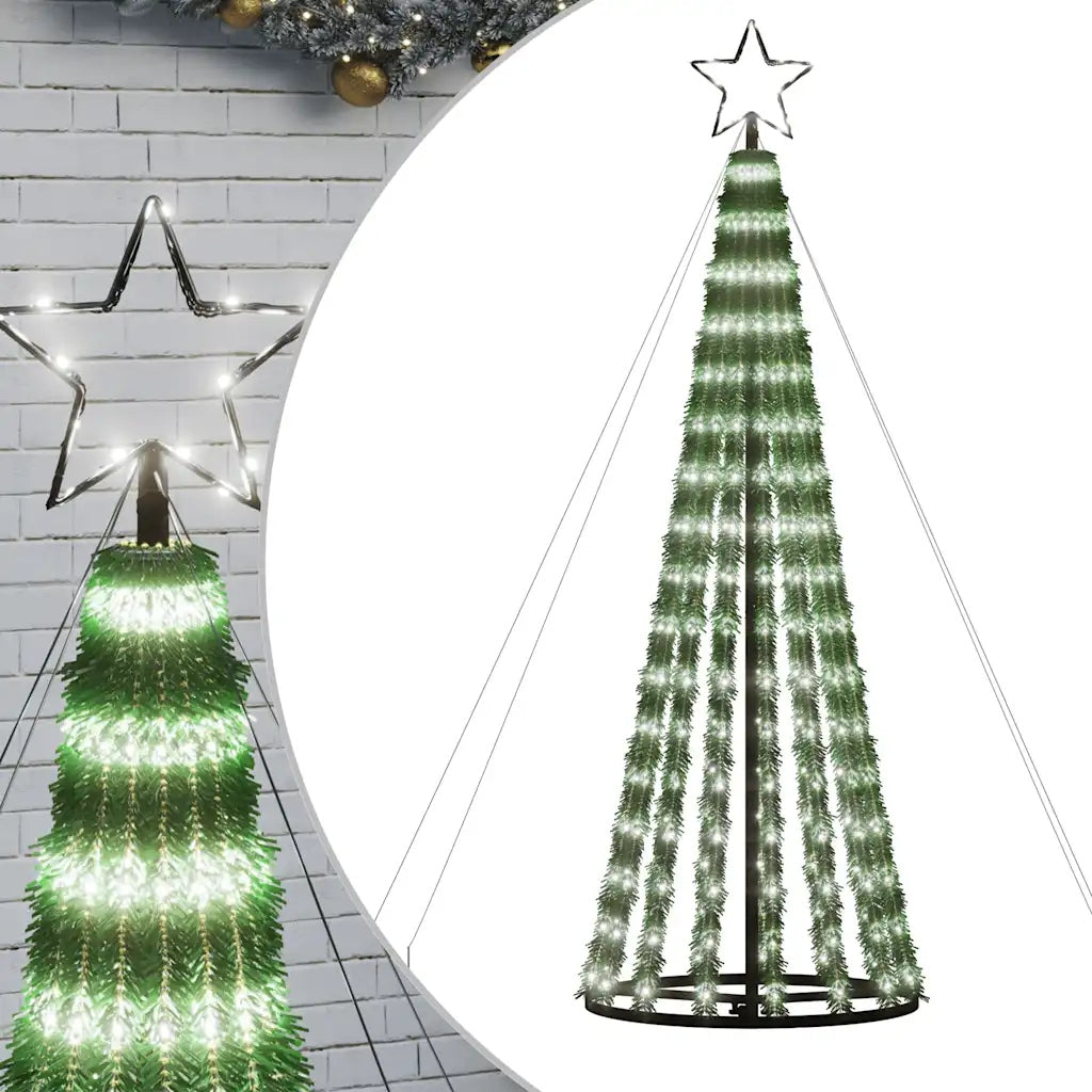 LED Christmas Tree 275 LED Cold White 180 cm Brand VidaXL