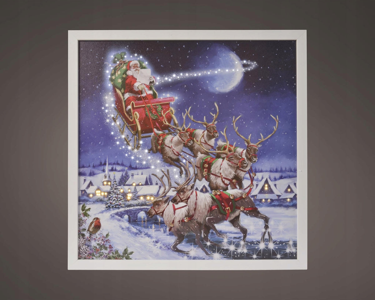 LED Christmas picture with glowing Santa Claus Brand Kaemingk