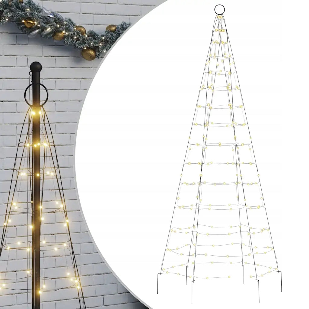 LED Christmas tree on mast 200 LED Warm white 180 cm