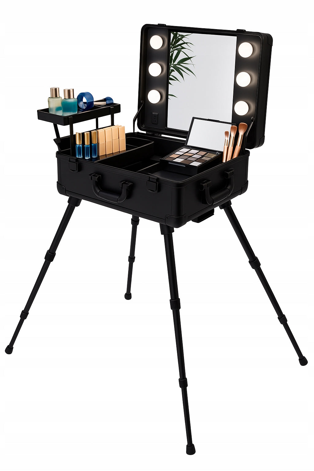 LED Cosmetic Case – Professional Makeup Artist Suitcase with Mirror