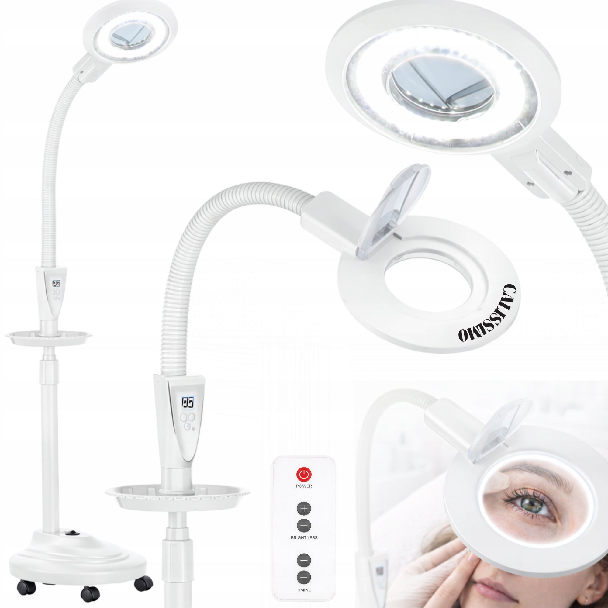 LED Cosmetic Lamp 24W Magnifying Magnifier For Eyelashes Standing White