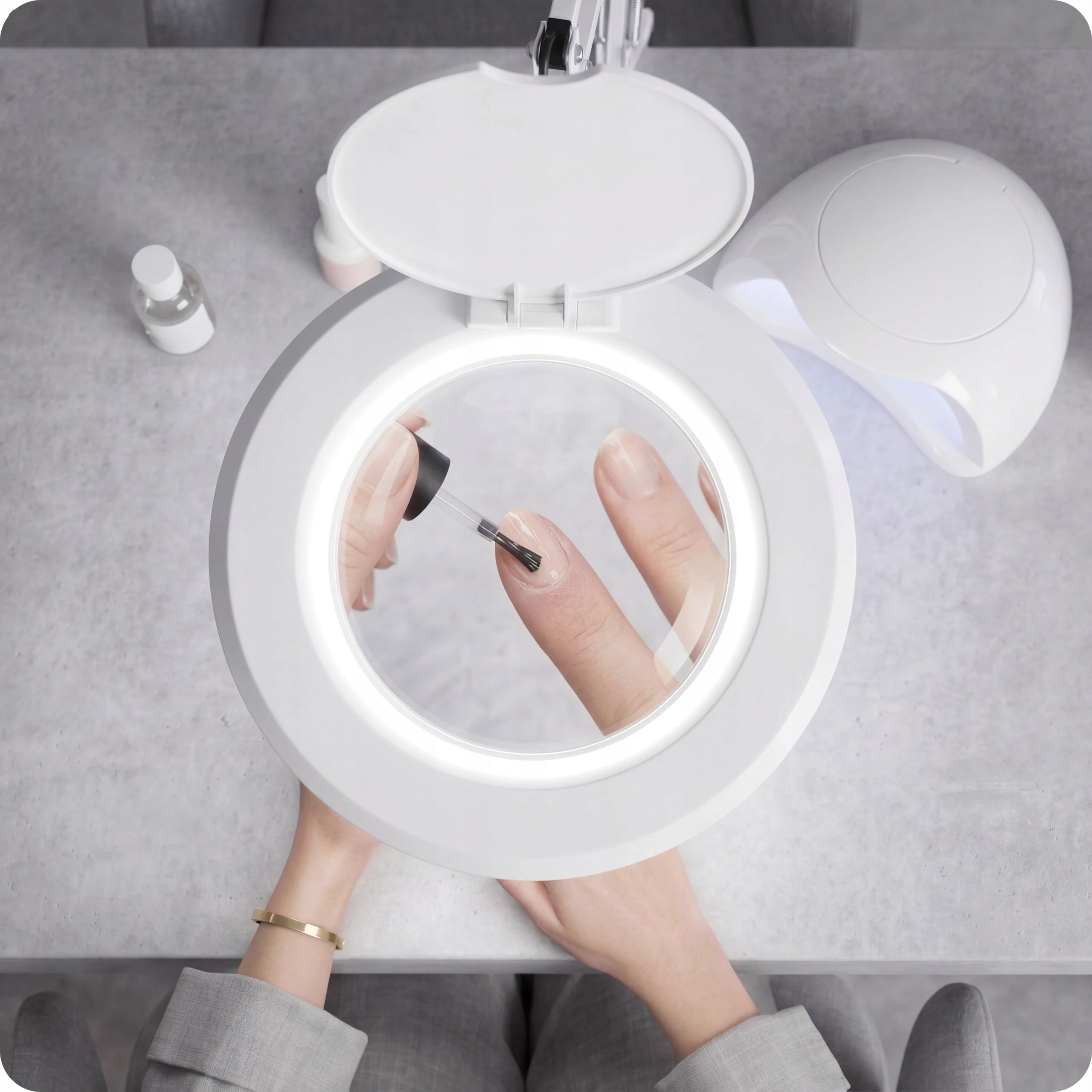 LED Cosmetic Magnifier Lamp 24W Magnifying For Desk White 83 cm Power 24 W