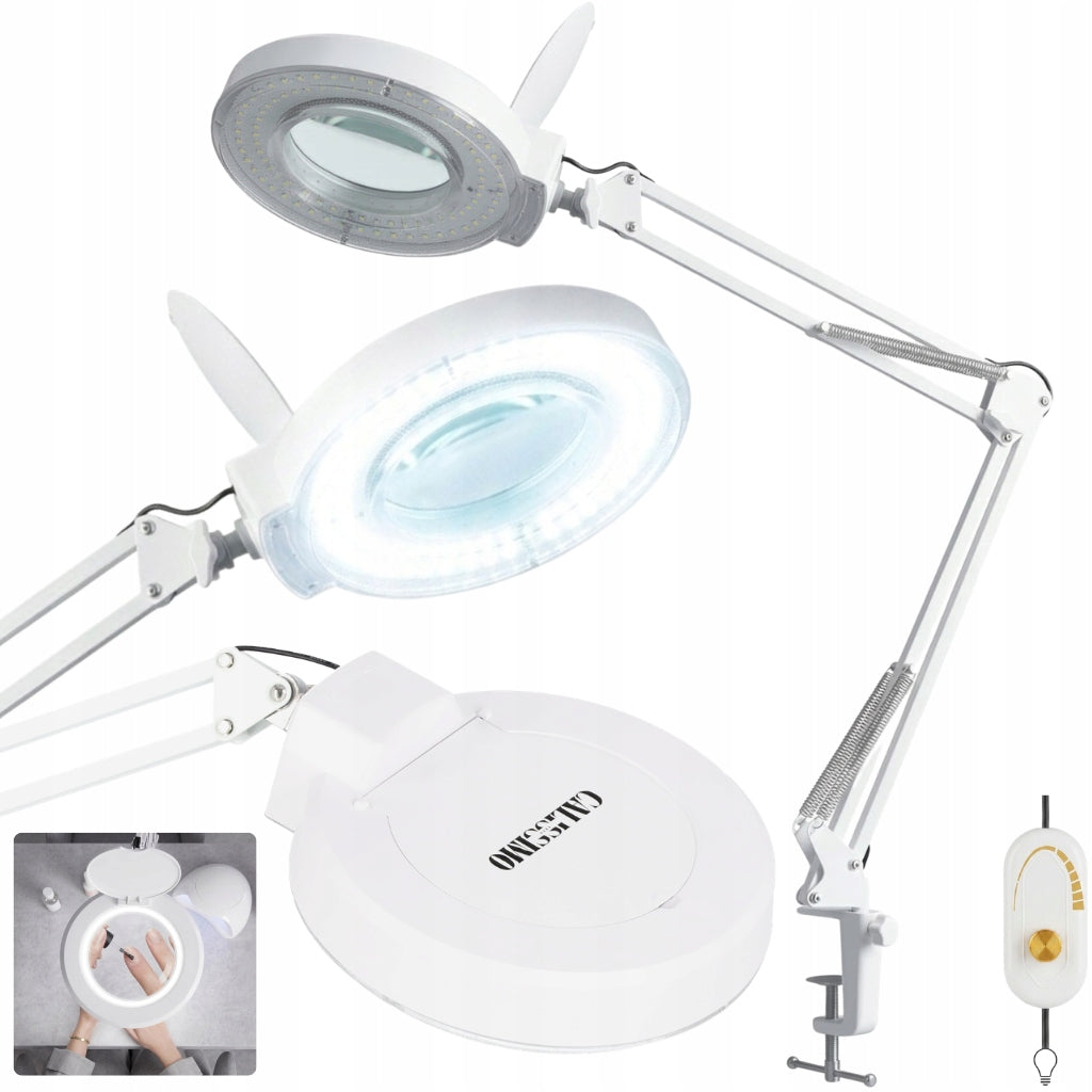 LED Cosmetic Magnifier Lamp 24W Magnifying For Desk White 83 cm