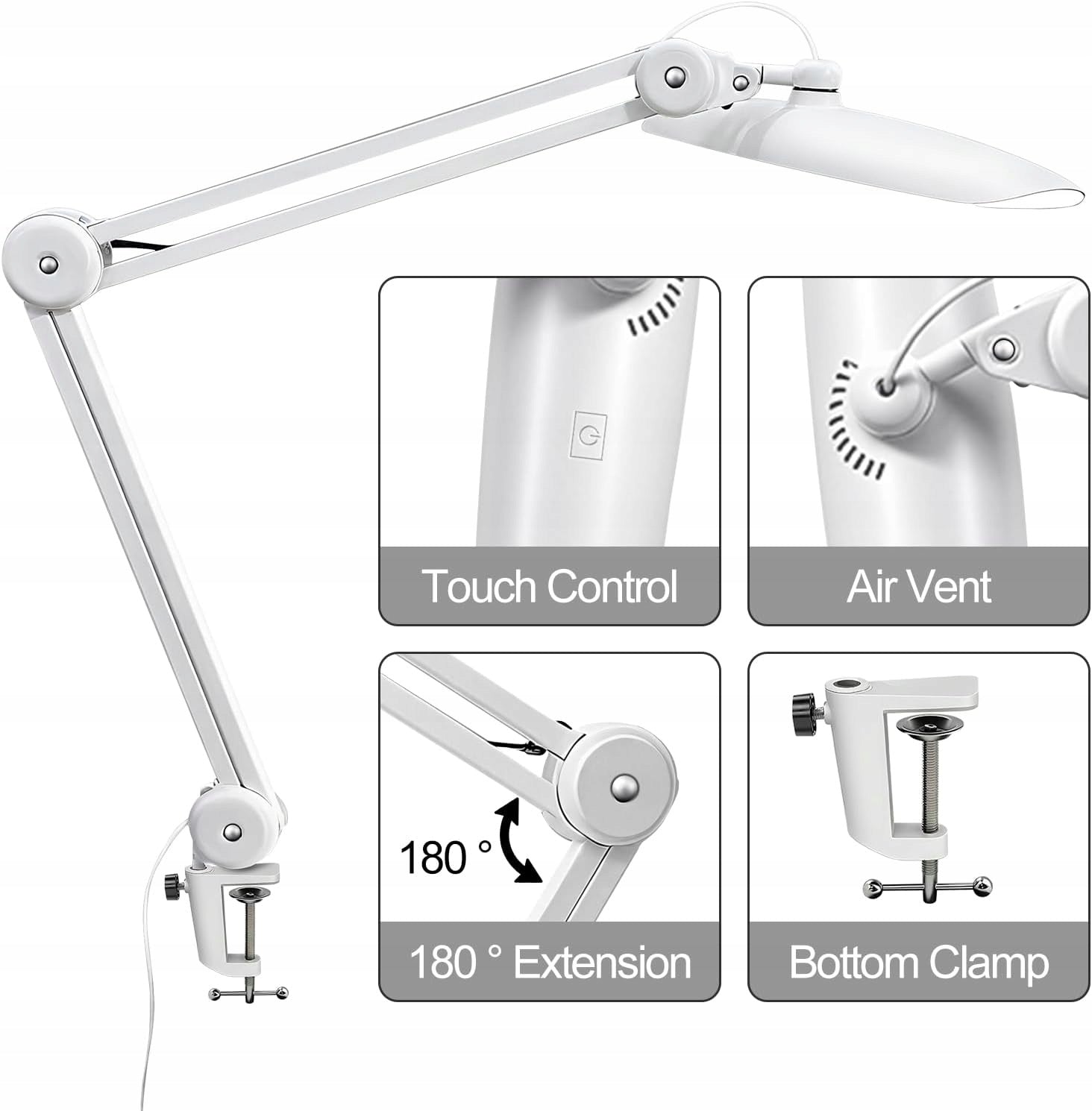 LED Cosmetic Service Lamp 24W Shadowless Desk Lamp with Clip Brand Beauty System