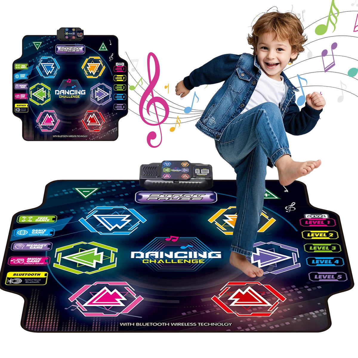 LED DANCE MAT 5 MODES BLUETOOTH GAME FOR KIDS TOY GIFT