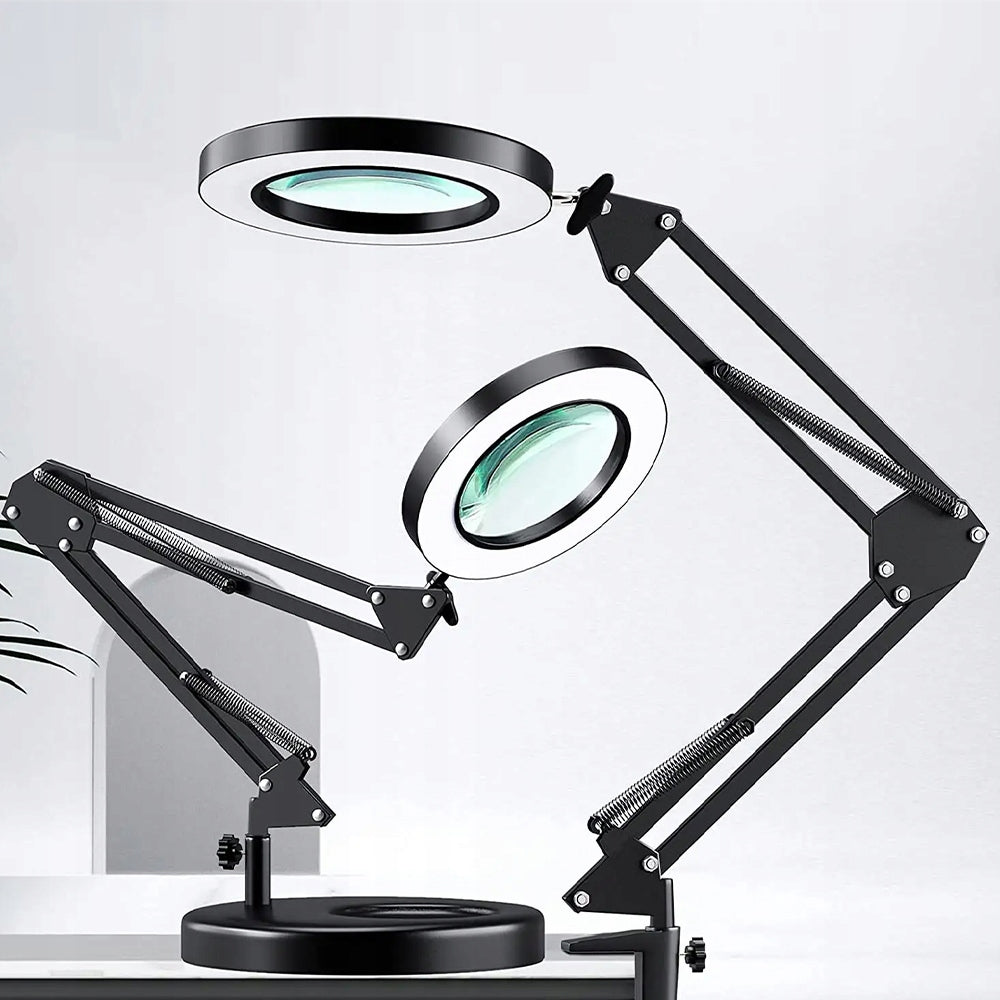 LED DESK LAMP WITH MAGNIFYING GLASS DRAWING 5 COLORS ADJUSTABLE Medical device no