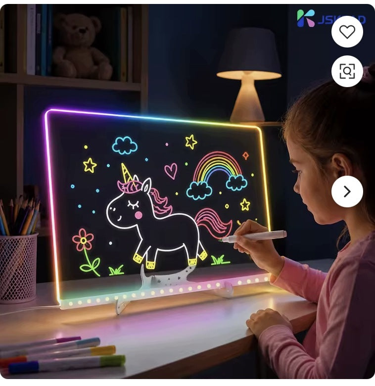 LED DRAWING BOARD FOR CHILDREN NEON USB-C PENS