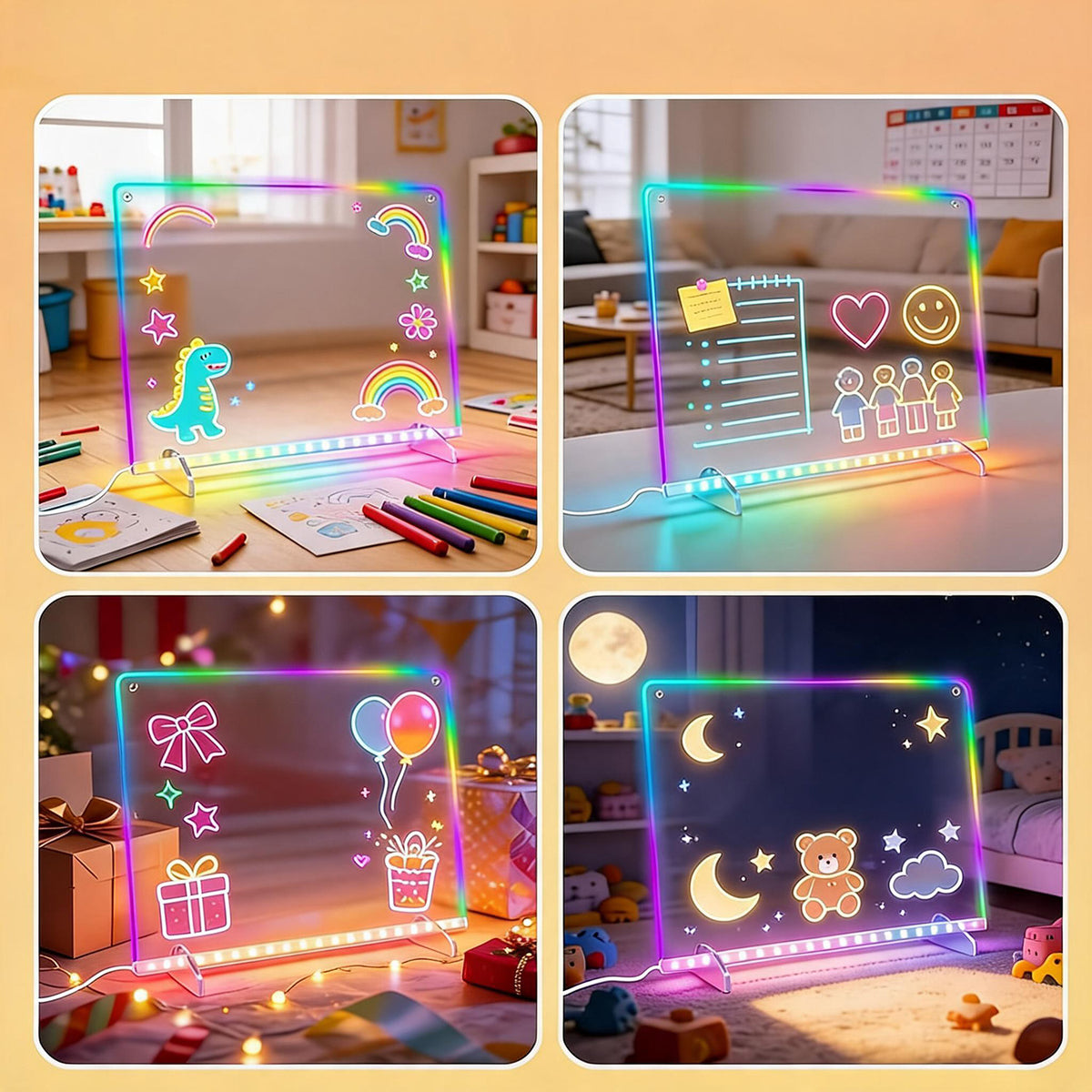 LED DRAWING BOARD FOR CHILDREN PAINTING SET ILLUMINATED+PENS Packaging status original