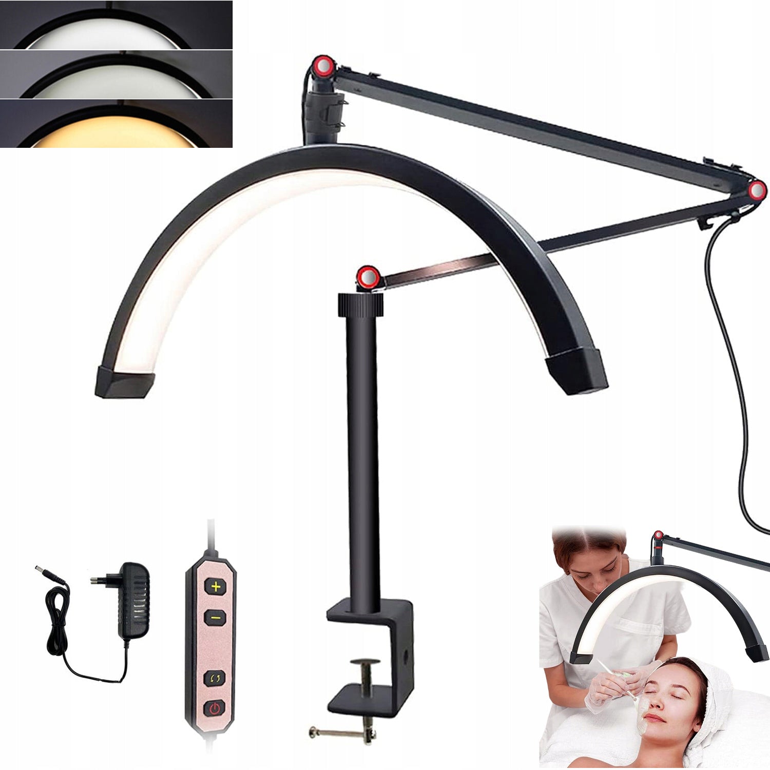 LED Desk Cosmetic Lamp Shadowless Arch for Eyelash Makeup Treatments