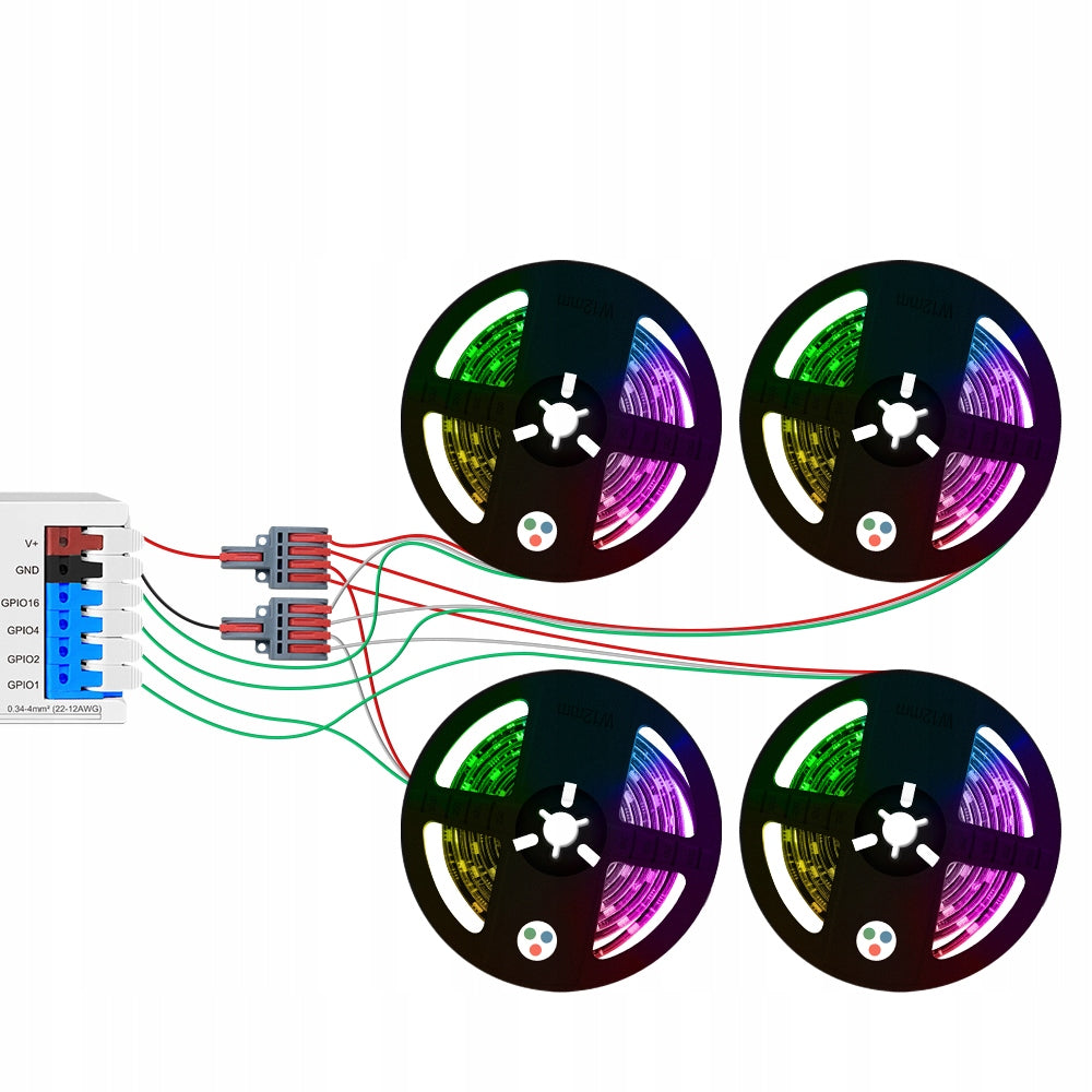 LED Driver WLED RGB WiFi ESP32 Home Assistant WS281x MICROPHONE - 4 CHANNELS Brand pcblab.io